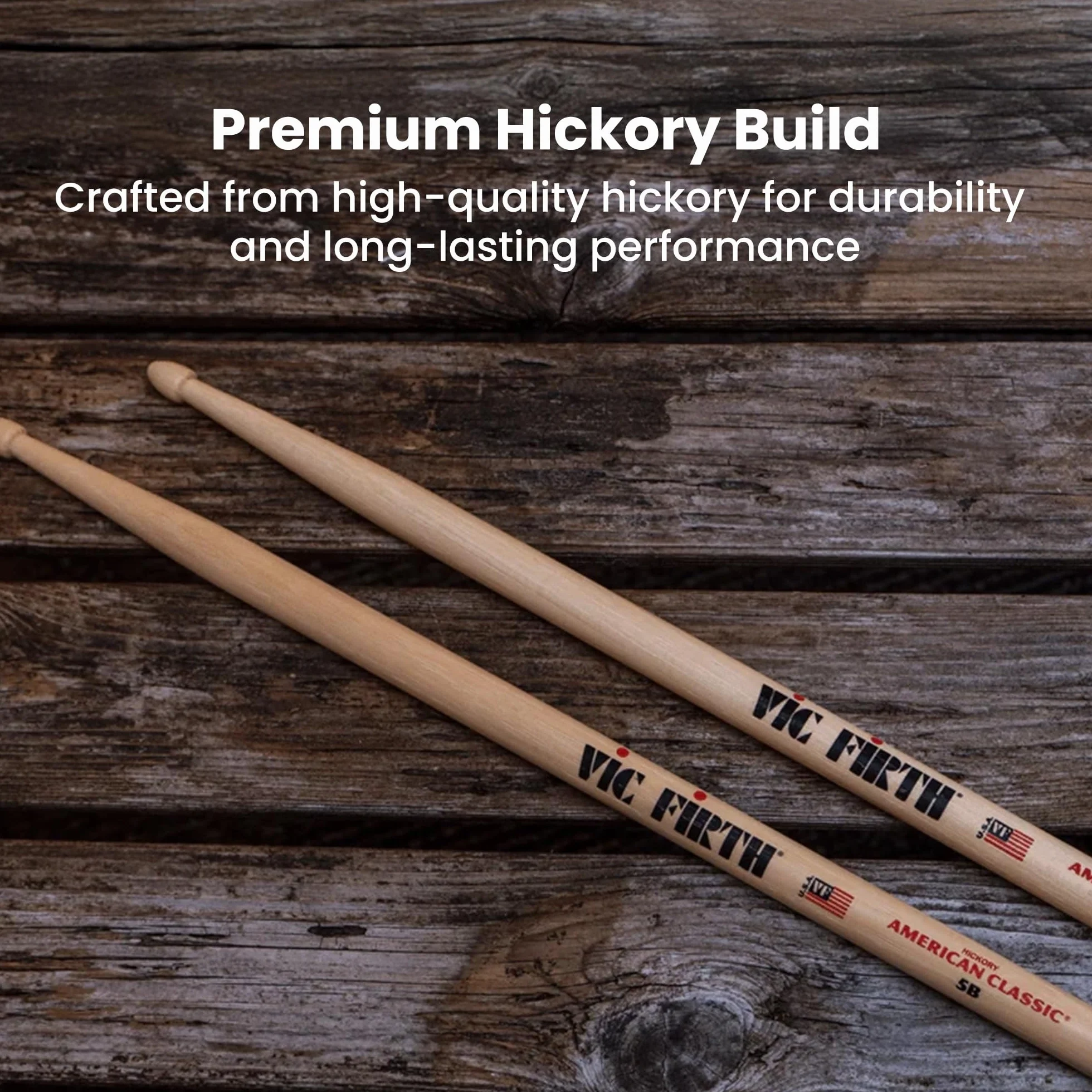 Vic Firth American Classic Series pałeczki do perkusji - 5B - American Hickory - drewniane tip - naturalny - 4 pary cennych