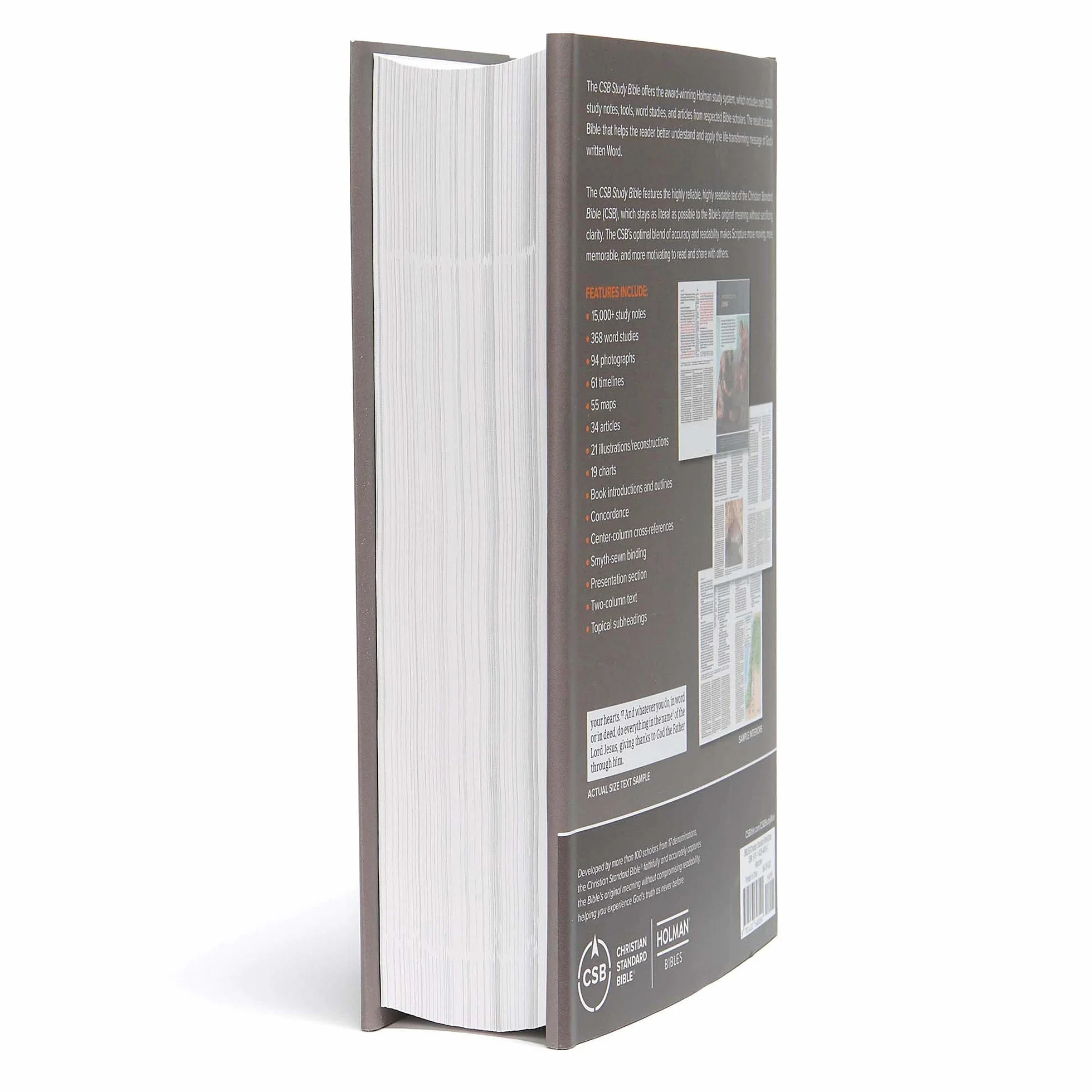 CSB Study Bible, Hardcover: Red Letter, Study Notes and Commentary, Illustrations, Ribbon Marker, Sewn Binding, Easy-To-Read Bible Serif Type
