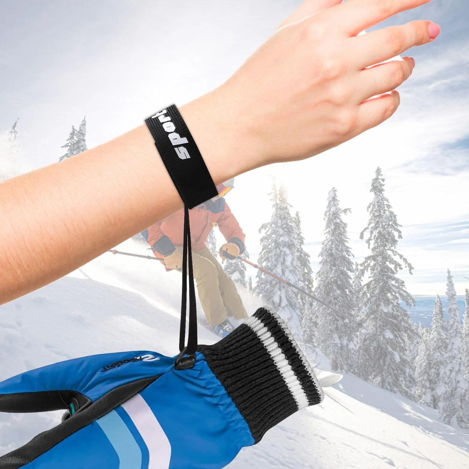 HENGBIRD 4 sztuki smyczy do rękawic, akcesoria snowboardowe, opaski na nadgarstki, rękawica narciarska, akcesoria narciarskie, pasek bezpieczeństwa do jazdy na nartach, aktywności na świeżym