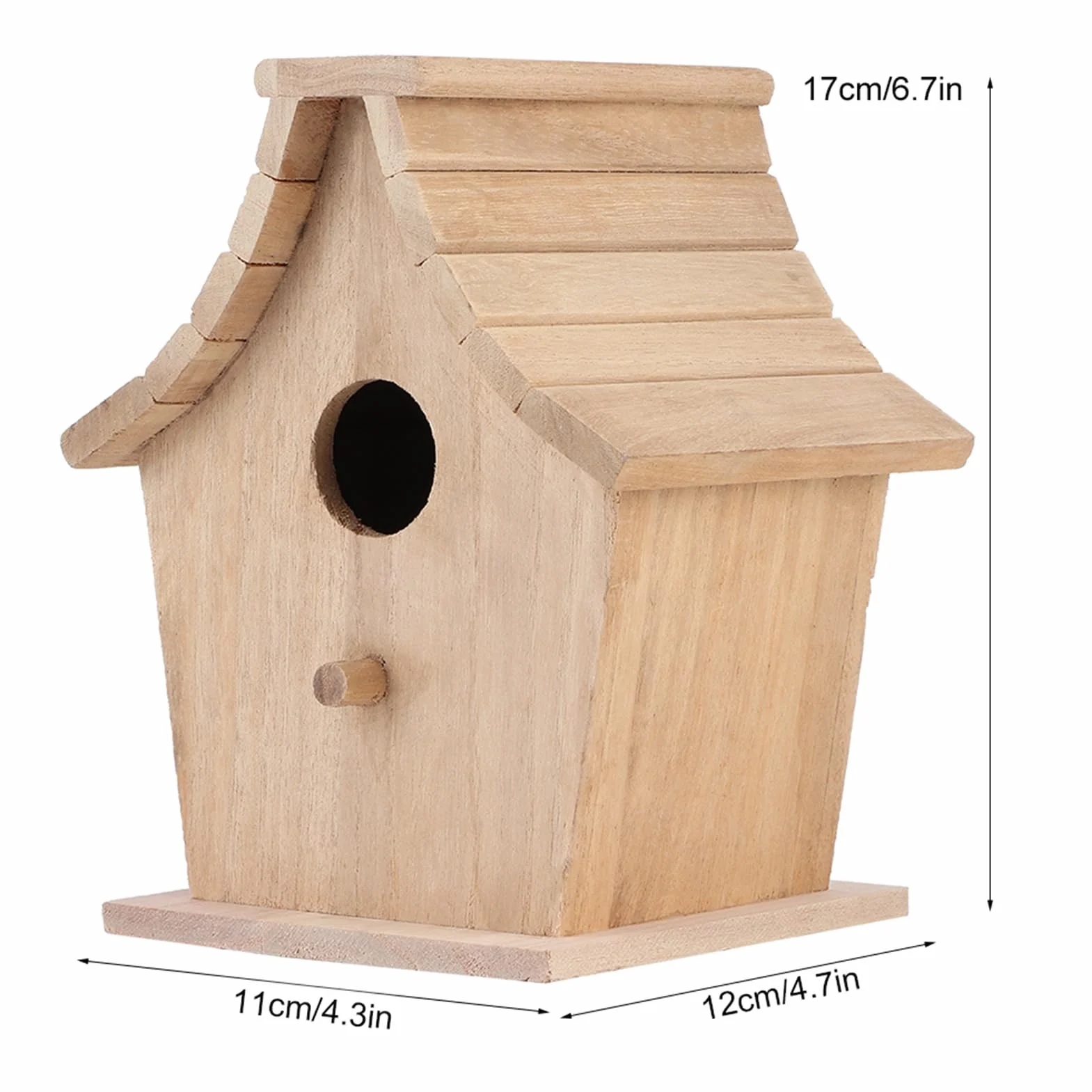Drewniany Domek dla Ptaków Wiszący Ptak Patio w Ogrodzie Dekoracyjna Budka Lęgowa Domek dla Ptaków Wiszący Domek dla Ptaków na Zewnątrz Domowa Budka Lęgowa dla Papug Budgerigar