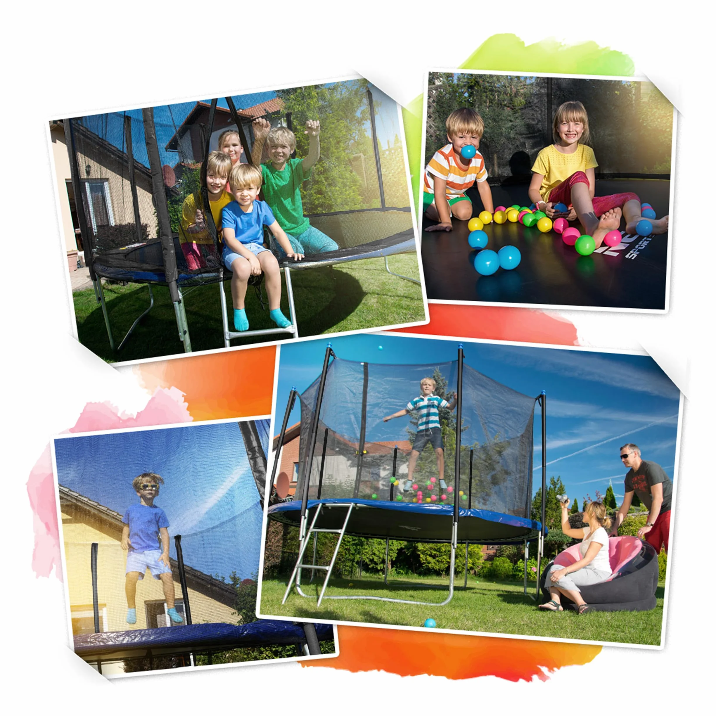 Neo-Sport Trampolina ogrodowa z siatką wewnętrzną 374cm 12ft dla dzieci