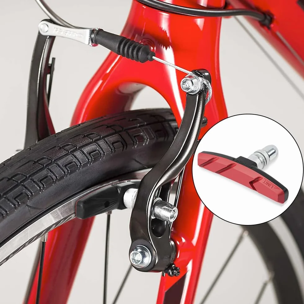 Klocki hamulcowe do hamulców typu V-Brake, 4 sztuki, uniwersalne klocki hamulcowe, zestaw szczęk hamulcowych, szczęk hamulcowych do roweru, klocki hamulcowe ze śrubami z kluczem płaskim