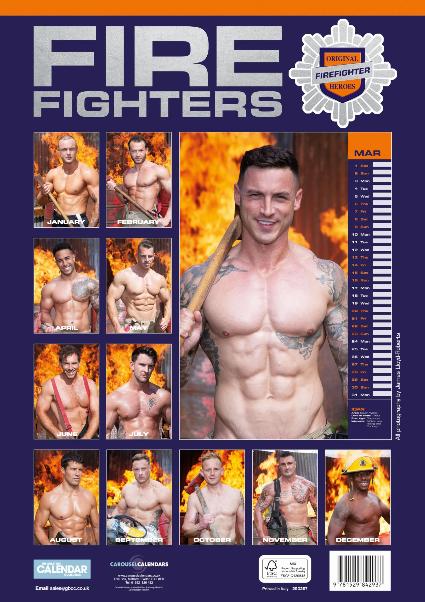 Fire Fighters – Feuerwehrmänner 2025 – A3-Posterkalender: Original Carousel-Kalender [Mehrsprachig] [Kalender]