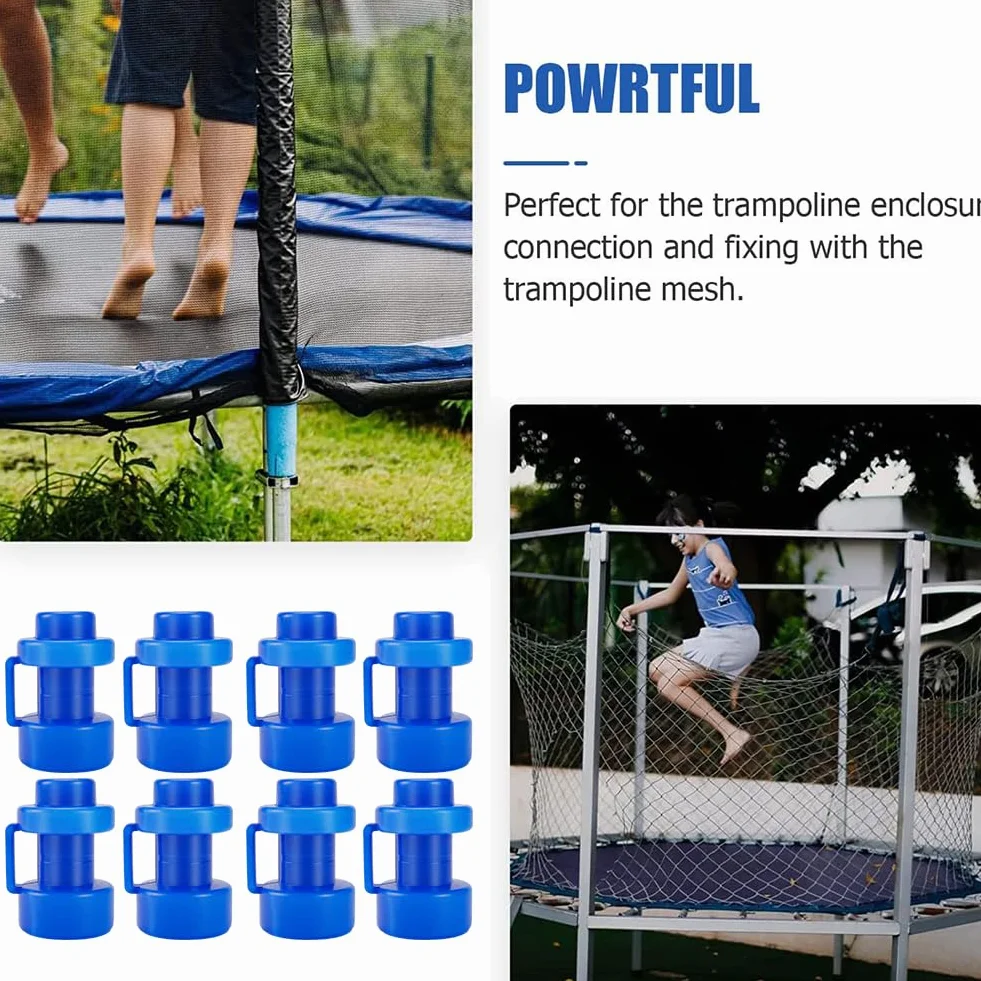 Aohcae Zaślepki do trampoliny, 8 sztuk, części zamiennych, Ø 25 mm, nakładki na słupki (niebieskie)