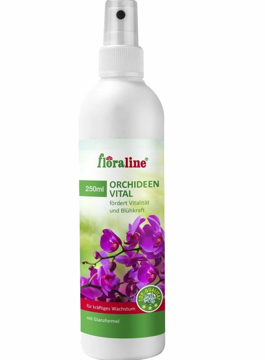 floraline® | Zestaw startowy nawozu do storczyków: 20 pałeczek, 3 x odżywka witalna i 250 ml Vital-Spray | na miesiące wspaniałe kwiaty ze wzrostem i zdrowymi i błyszczącymi kwiatami | delikatne