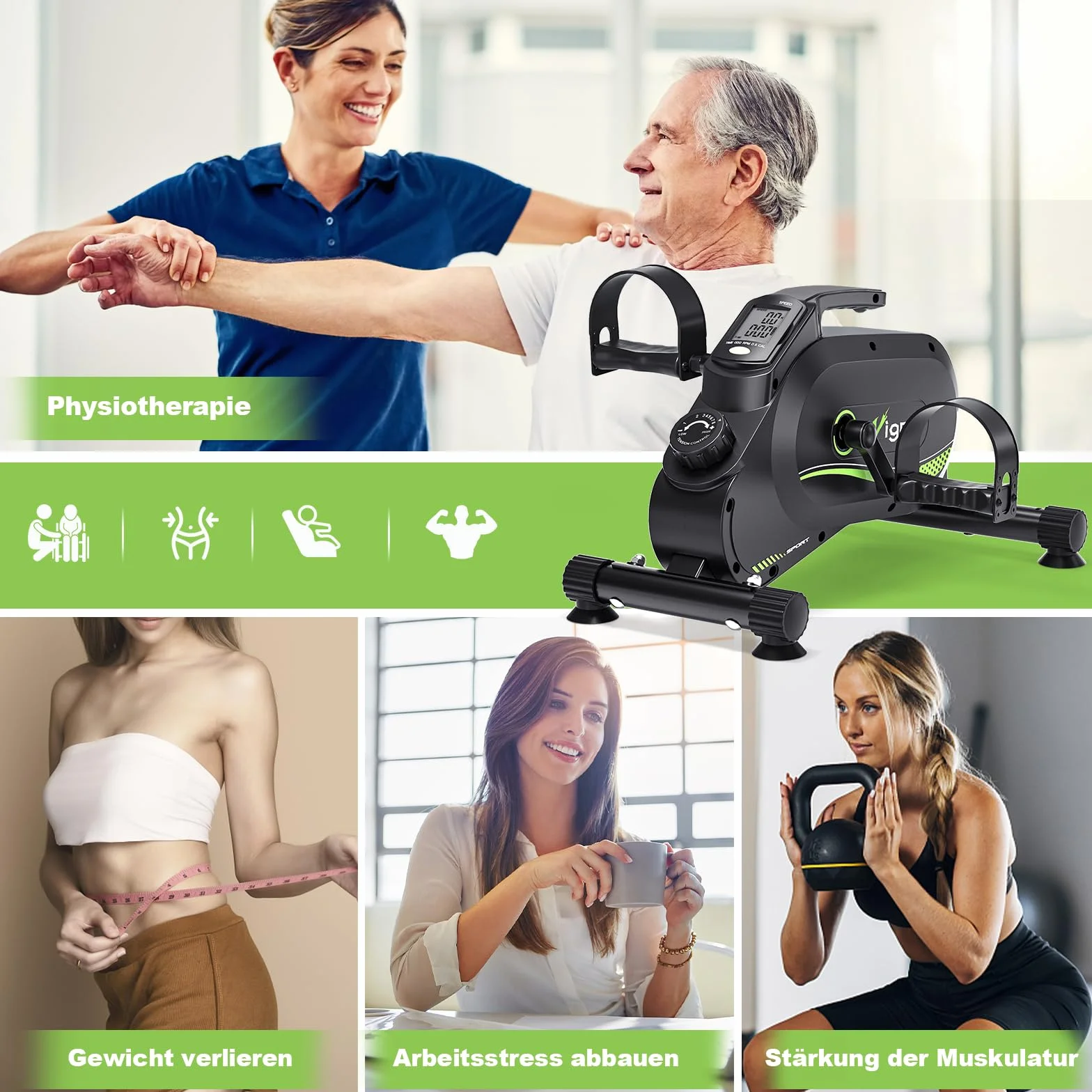 Mini magnetyczny trenażer rowerowy pod biurko z wyświetlaczem LCD