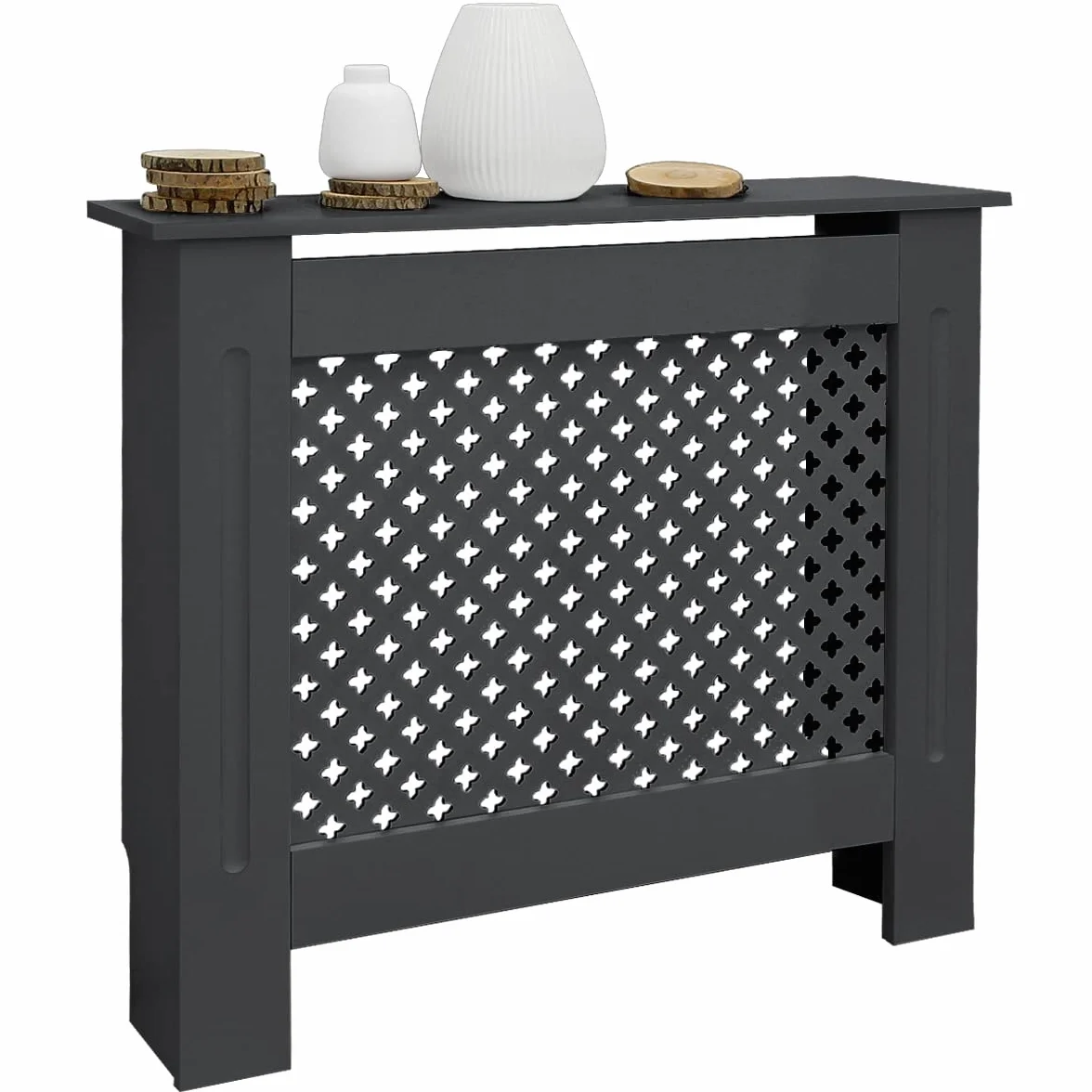 ML-Design oslona grzejnika z wzorem plastra miodu 78x19x82cm antracytowa wykonana z MDF lakierowana do sypialni salonu oslona grzejnika oslona grzejnika grzewczego oslona grzejnika grzewczego