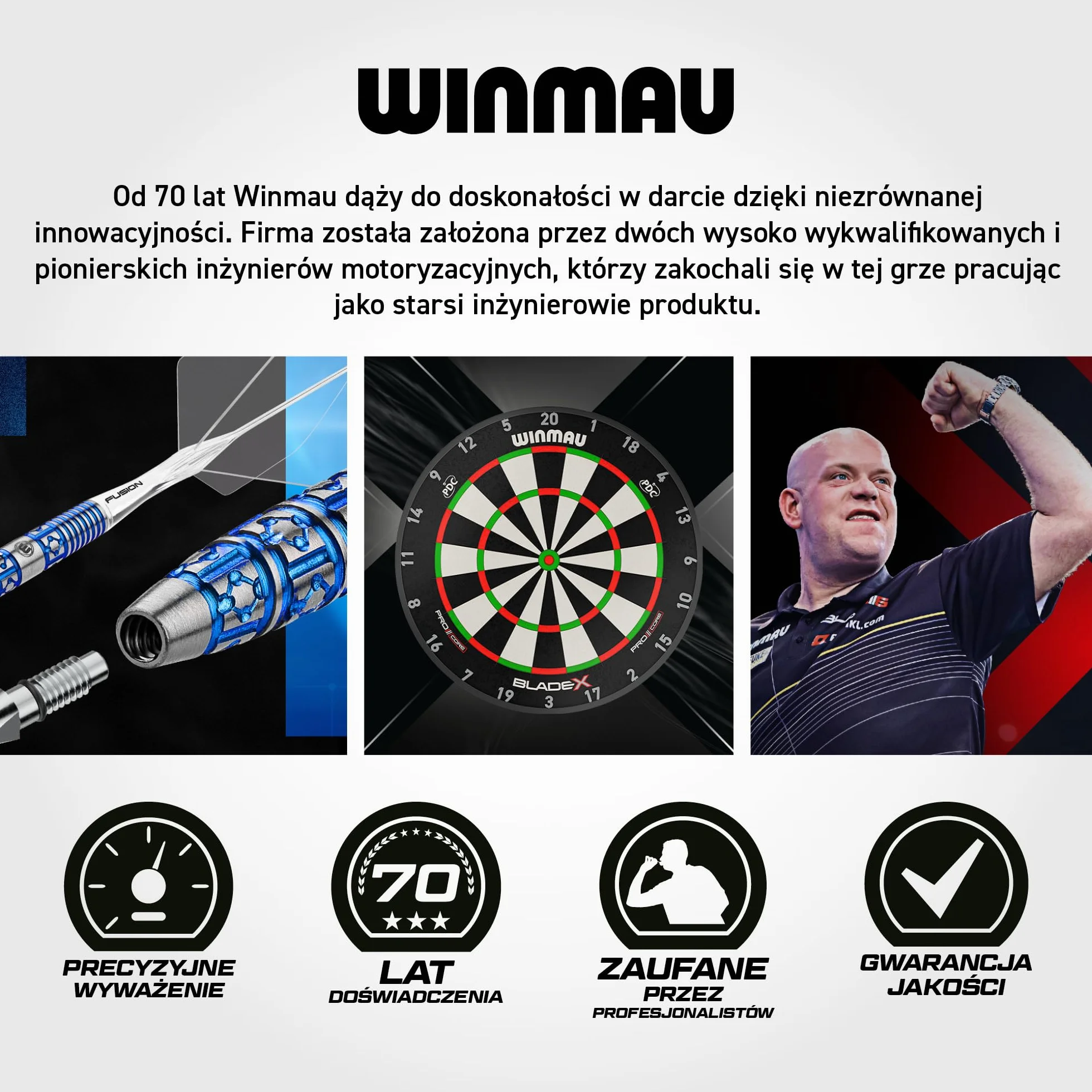 WINMAU Seria Blackout 90% rzutki wolframowe zestaw z lotkami i trzonkami 16 g 18 g 21 g 22 g 23 g 24 g