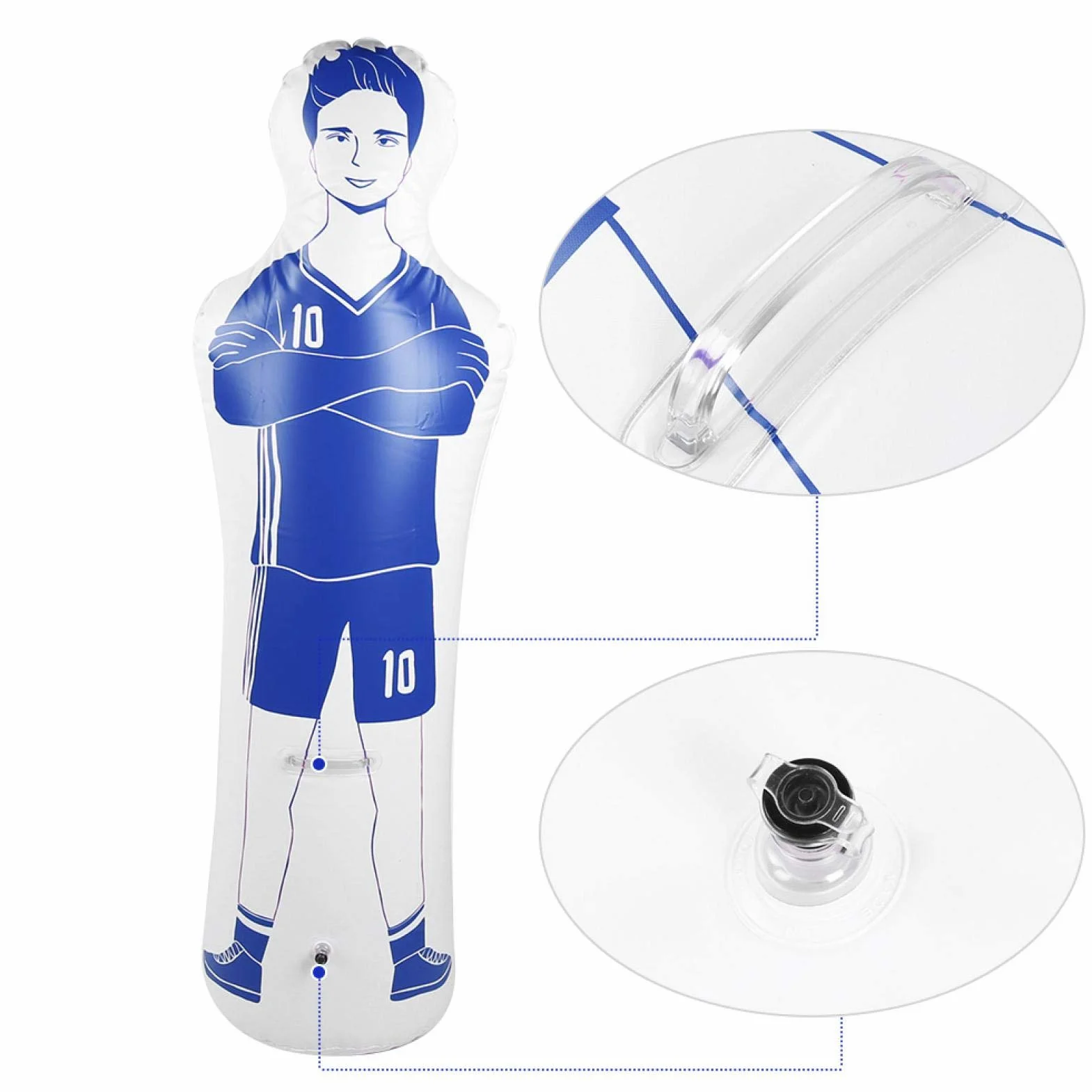 Bramka treningowa do piłki nożnej 160cm PVC Tumbler Manekin nadmuchiwany niebieski
