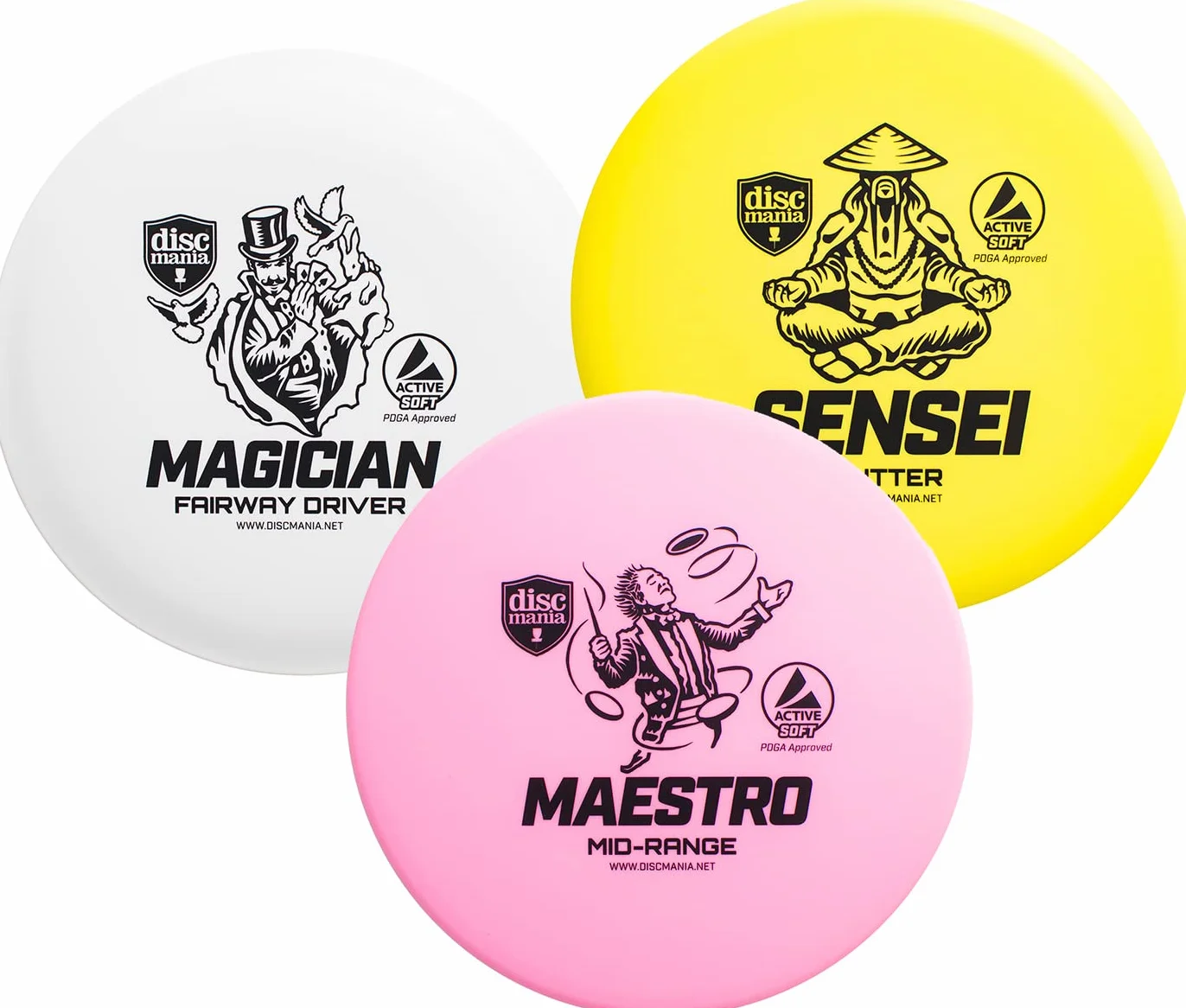 Discmania Active Soft Disc Golf Frisbee 3 sztuki Wielokolorowy