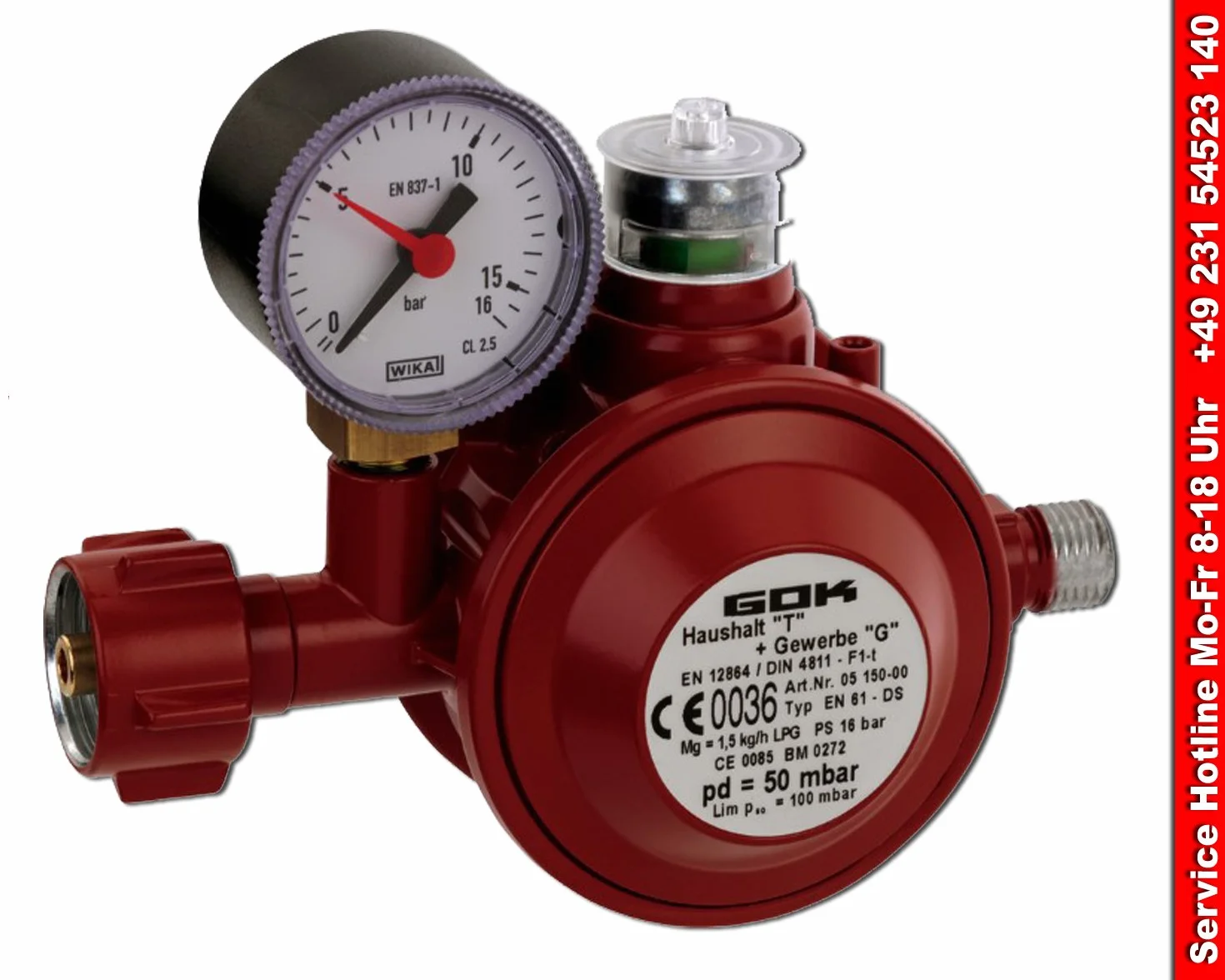 Regulator niskiego ciśnienia 50 mbar do instalacji domowych, domów mobilnych i przemysłowych