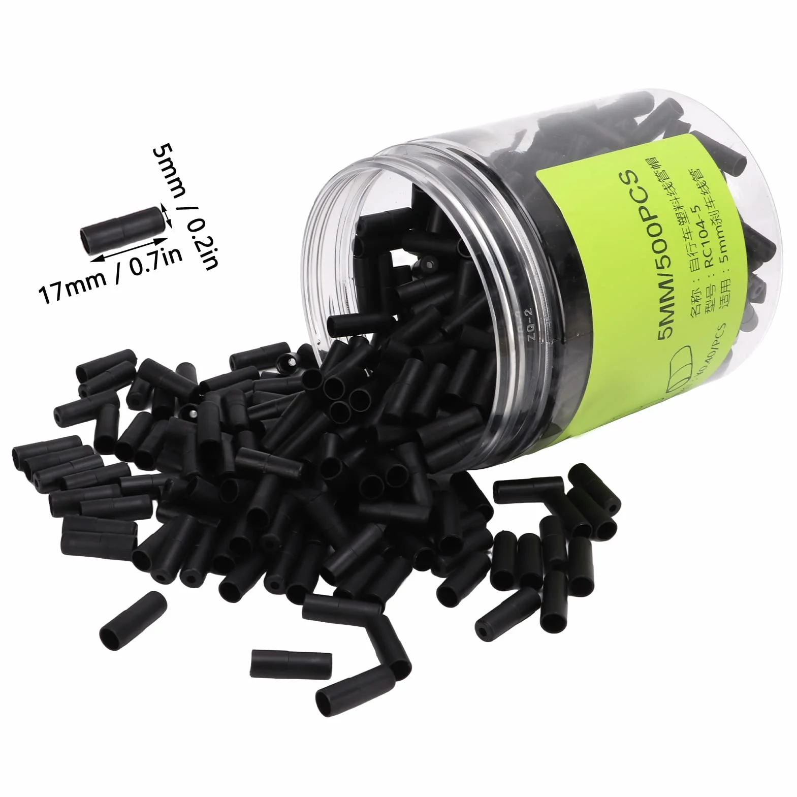 Zaślepki Obudowy Kabla Hamulca Rowerowego 500 Szt. Plastikowe 5 Mm