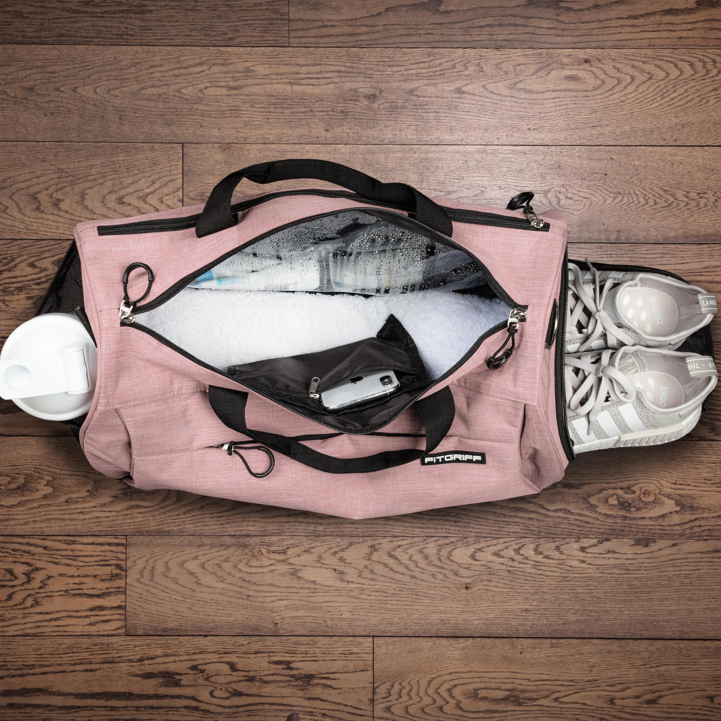 Fitgriff® Torba sportowa podróżna z kieszenią na buty – torba na siłownię