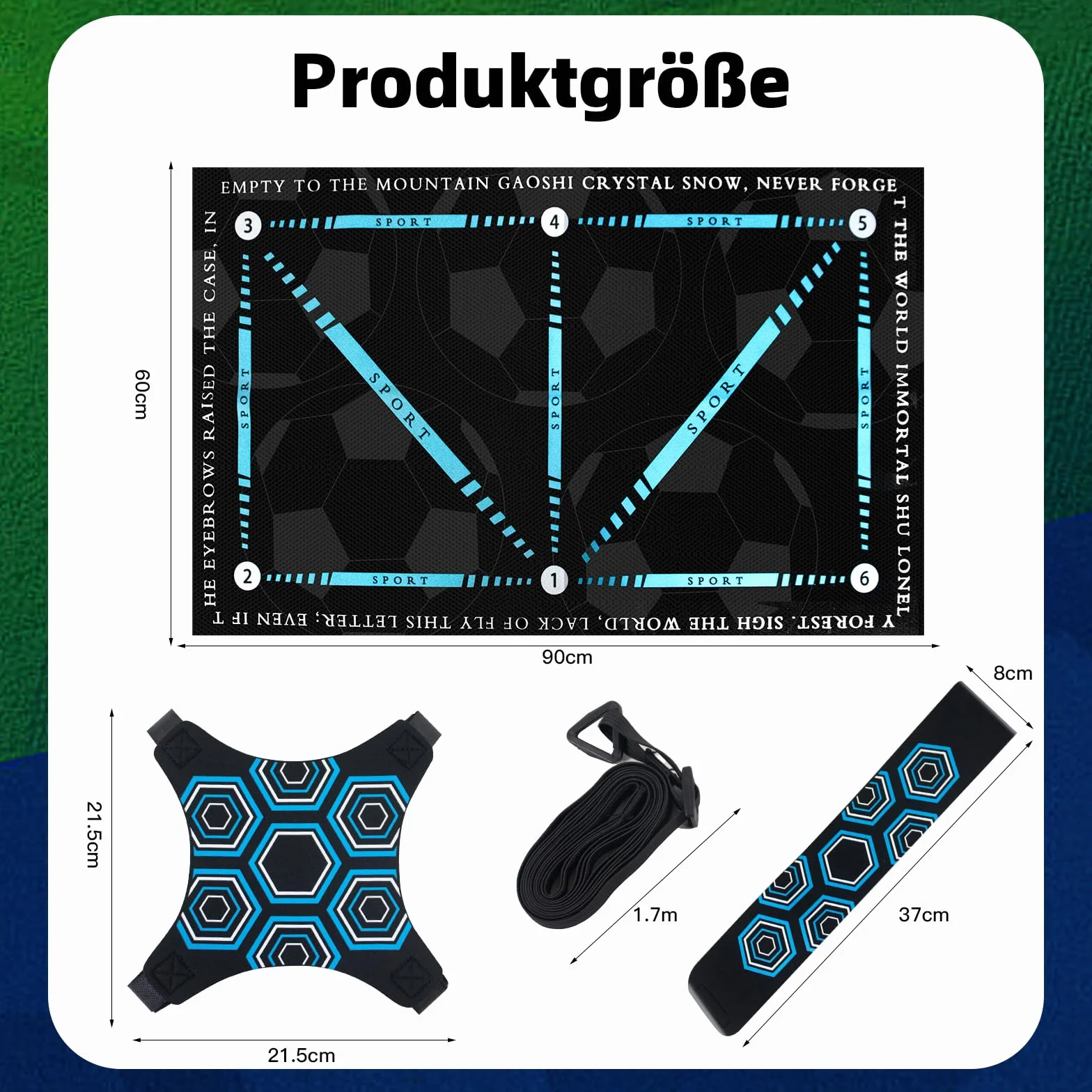 Mata treningowa do piłki nożnej 60x90 cm antypoślizgowa cicha