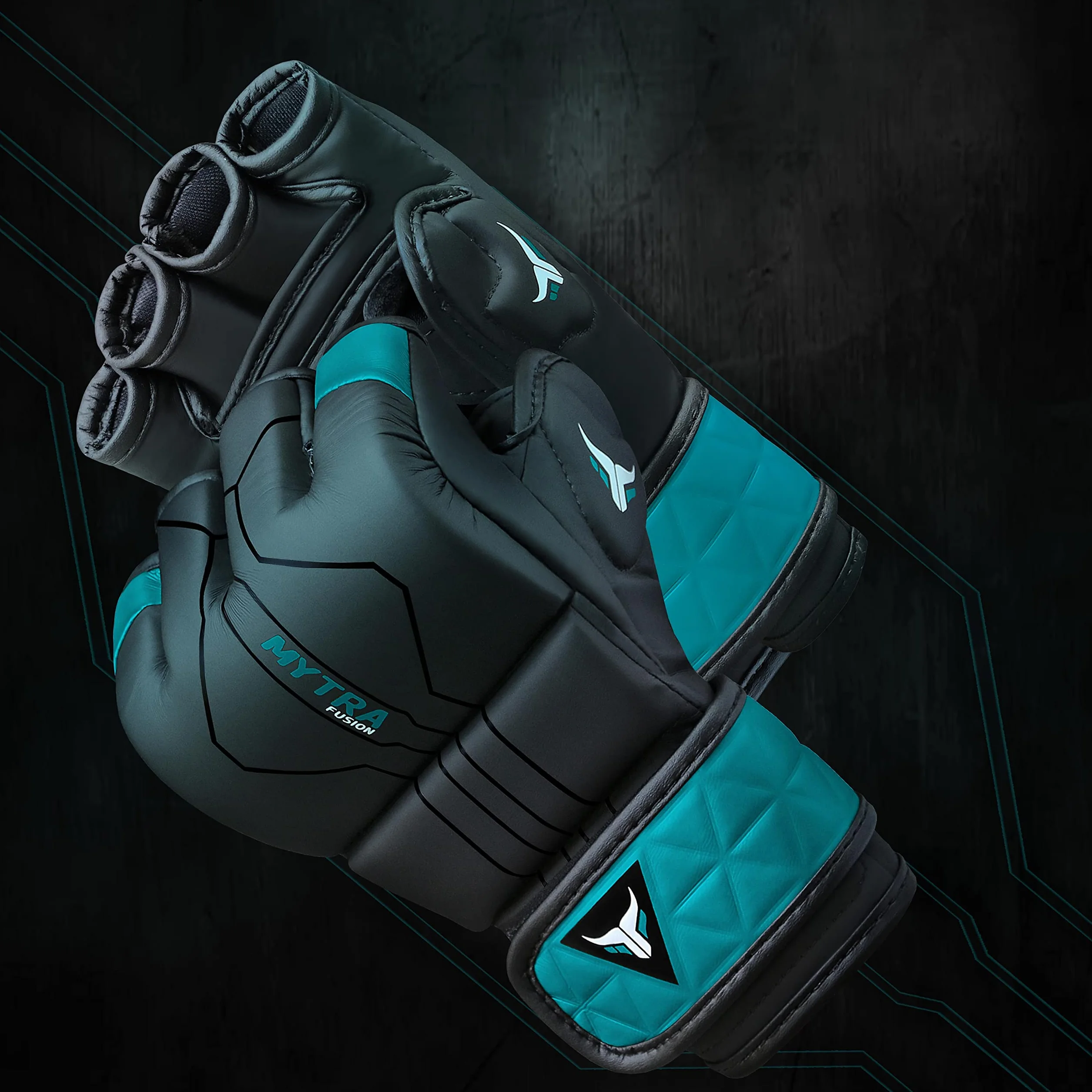 Rękawice MMA Mytra Fusion z otwartymi palcami do kickboxingu, grapplingu, treningu