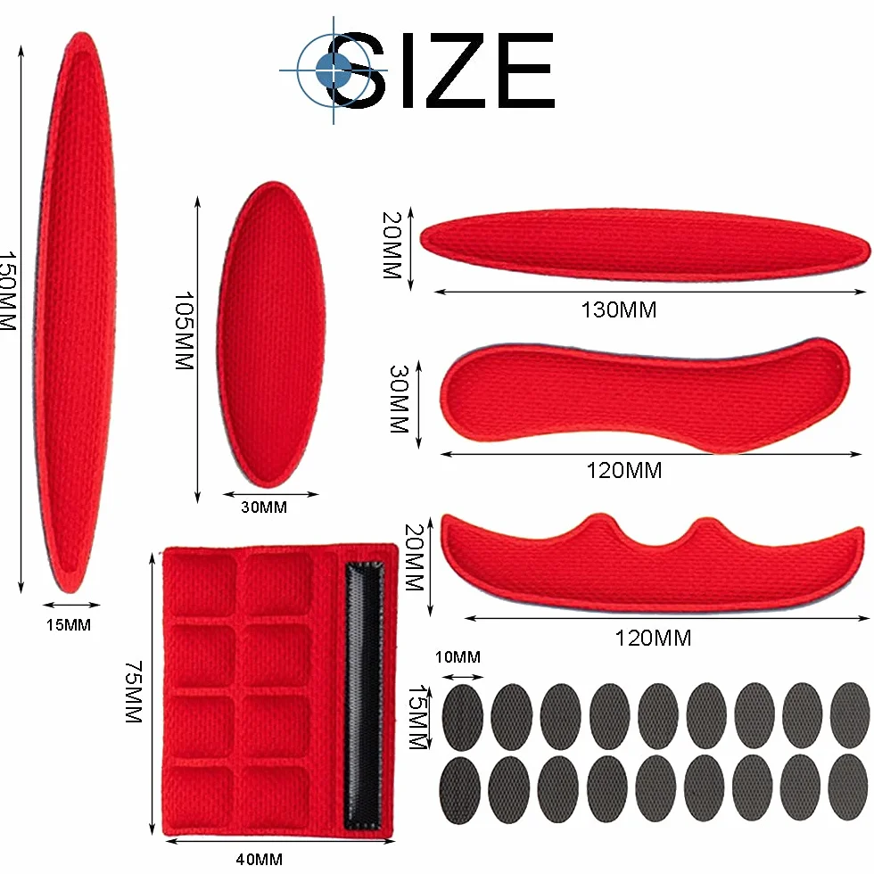 Zestaw 2 uniwersalnych podkładek na kask rowerowy czarny czerwony