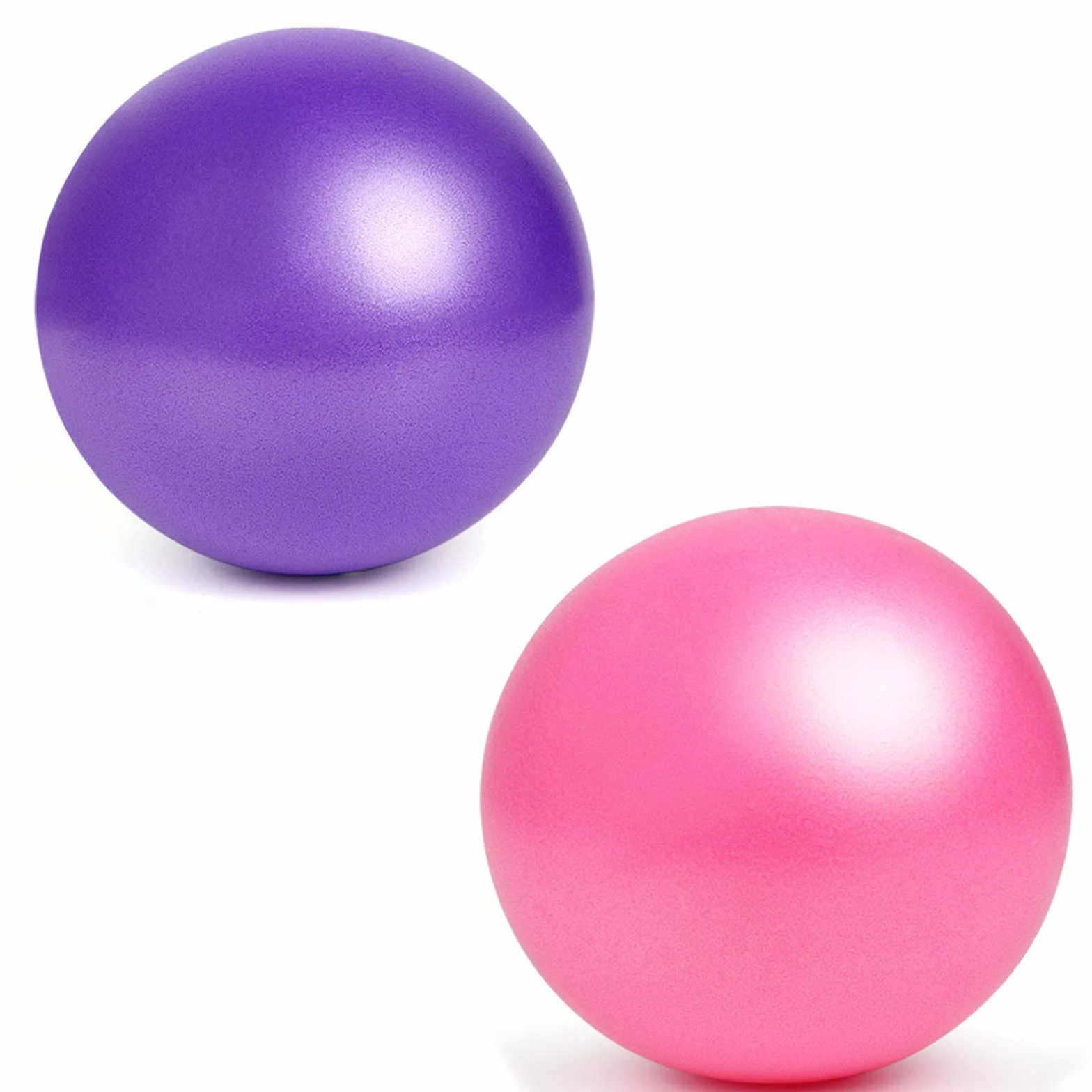 Piłka do pilatesu, 2 szt. 25 cm mała piłka do ćwiczeń, mini miękka piłka do pilatesu antypoślizgowa antypoślizgowa piłka do ćwiczeń fitness idealna do pilatesu, jogi, treningu podstawowego i fizykoterapii (fioletowa i różowa)