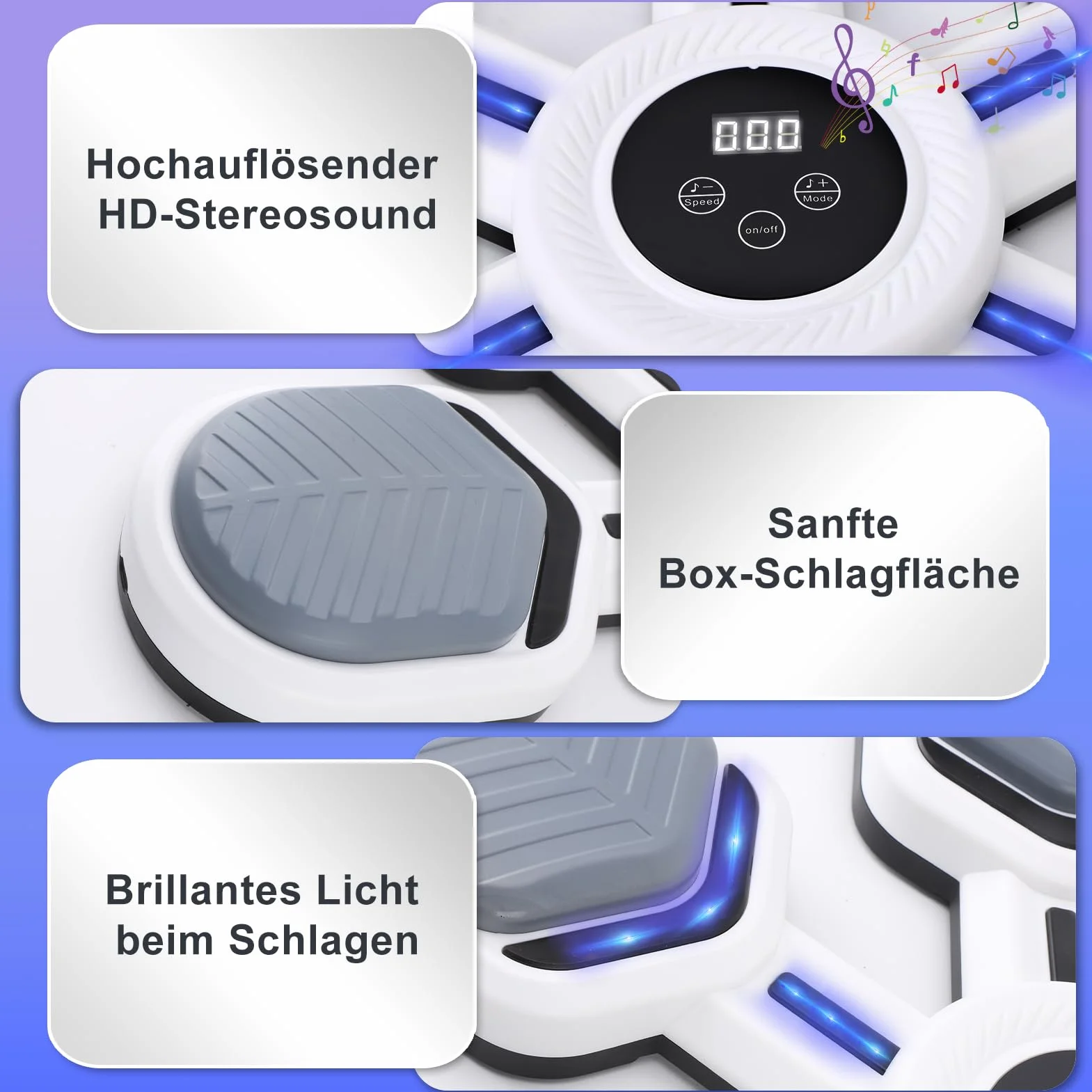 Music Boxing Machine – model ścienny z muzyką Power Boxing, maszyna bokserska Bluetooth z rękawicami bokserskimi, maszyna LED, 9 prędkości, 9 trybów, dla dzieci i dorosłych