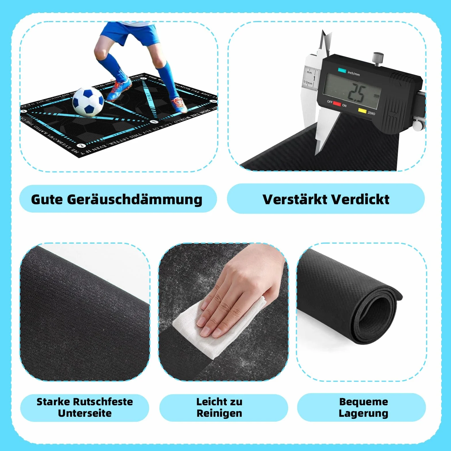 Mata treningowa do piłki nożnej 60x90 cm antypoślizgowa cicha