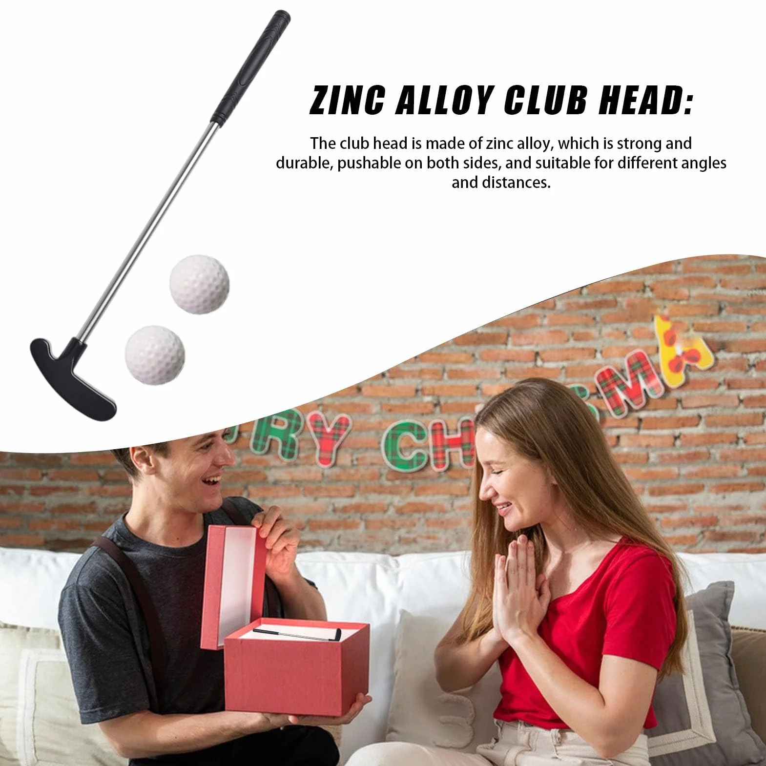 Kij golfowy ze stopu cynku, zestaw kijów golfowych dla dzieci, kij do minigolfa dla dorosłych mężczyzn – dwukierunkowy, dla prawo/leworęcznych, do użytku wewnątrz i na zewnątrz, zestaw mini klubu