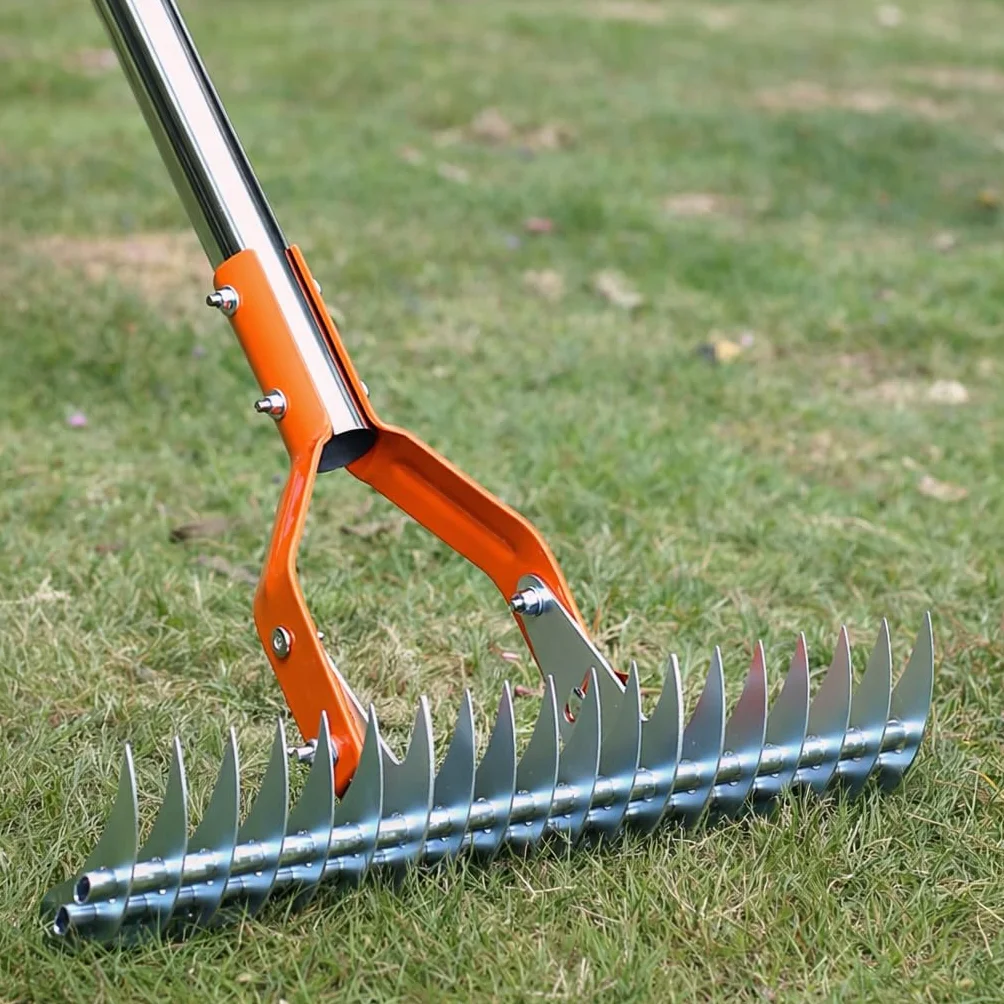 RESSER Aerator Wertykulator Ręczny do Trawy Trawnika z Kolcami Wahadłowy Trzonek