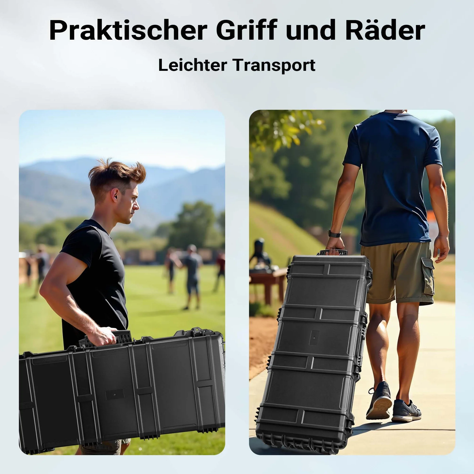 Wiltec Wodoodporna walizka na broń długą o wymiarach 119x53x21 cm, kufer transportowy wyłożony pianką, wzmocniona skrzynia ochronna, sportowy futerał na karabin i akcesoria strzeleckie