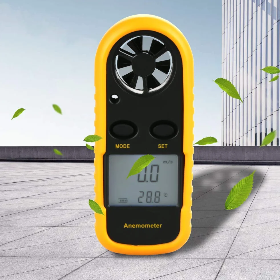 Przenośny Cyfrowy Anemometr, Wskaźniki Prędkości Wiatru Termometry Instrumenty Pogodowe Termometr Wskaźnik Prędkości Wiatru Miernik Prędkości Przepływu Powietrza Miernik Temperatury Termometr