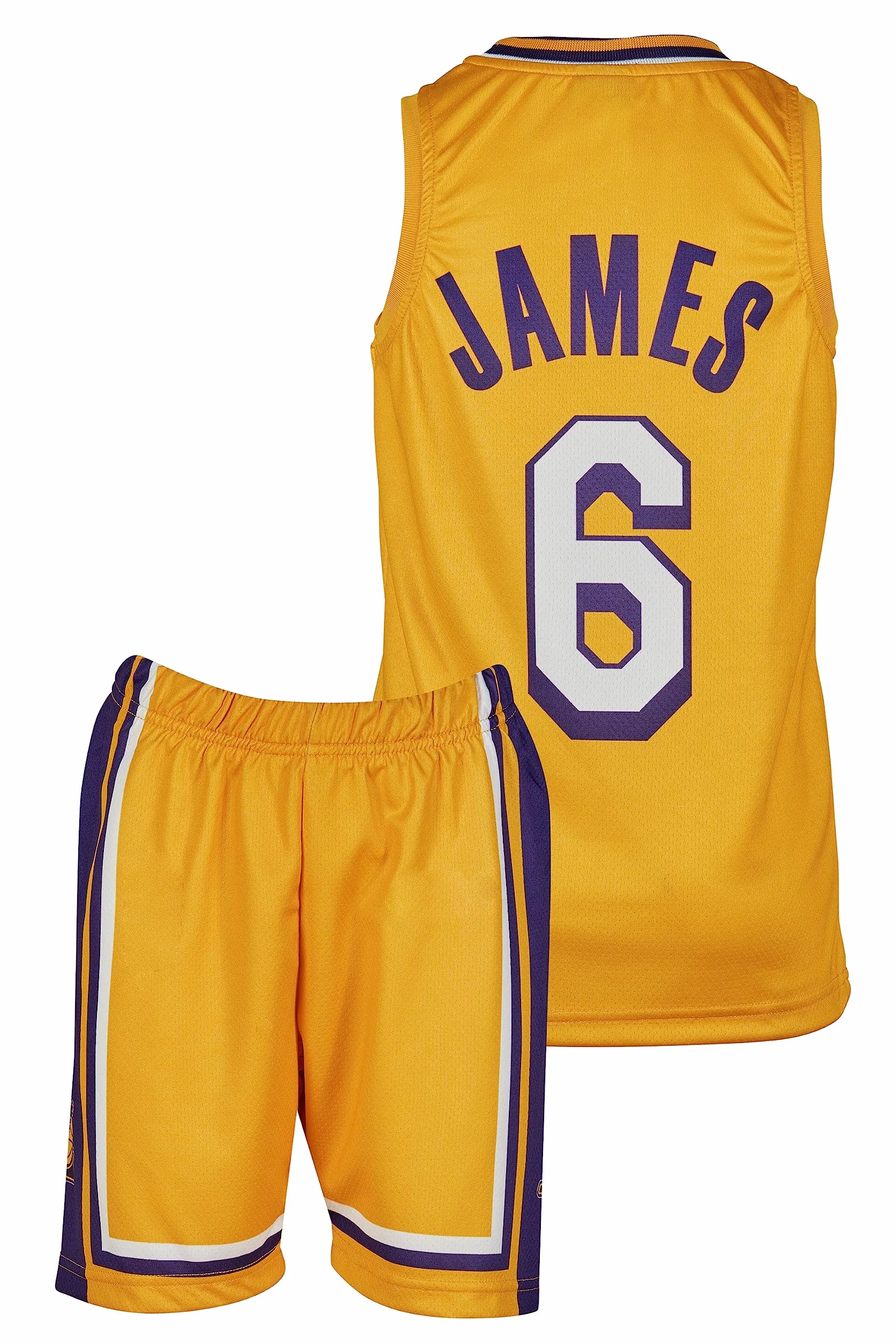 Lakers Lebron James dziecięca koszulka do koszykówki z szortami biały fioletowy czarny żółty 4-13 lat
