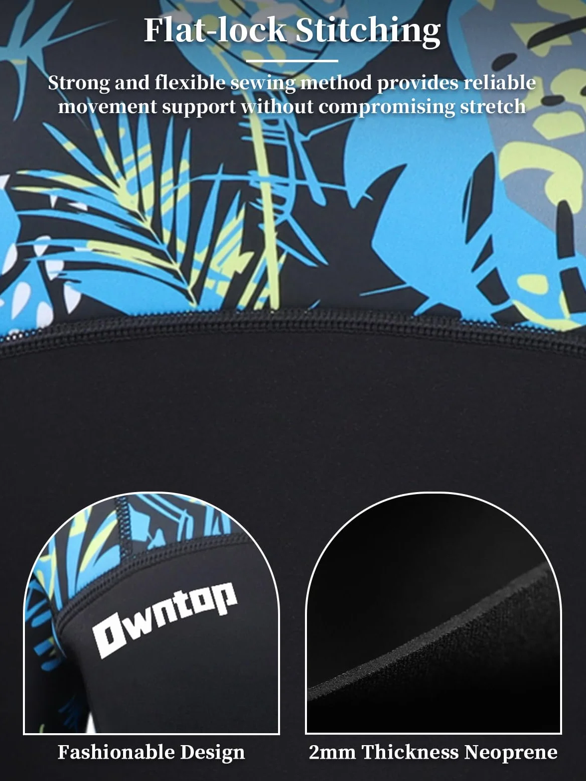 Owntop Kurtka z Mokradła dla Mężczyzn/Kobiet - 2mm Neoprenowa Wetsuit Top z Długim Rękawem z Przodu na Zamek do Nurkowania Surfingu Snorkelingu Pływania