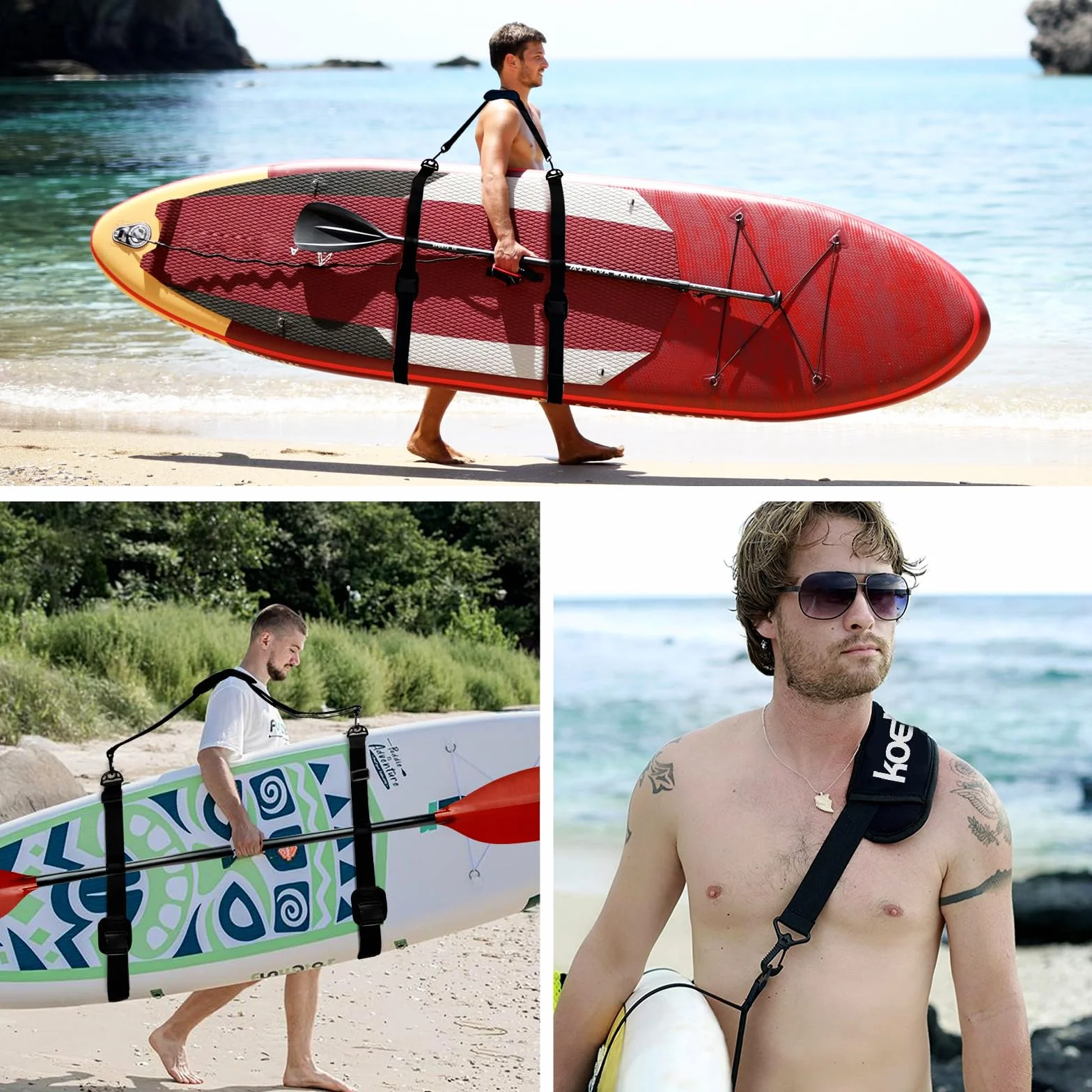 SUP pasek regulowany do deski surfingowej, kajaka, longboardów