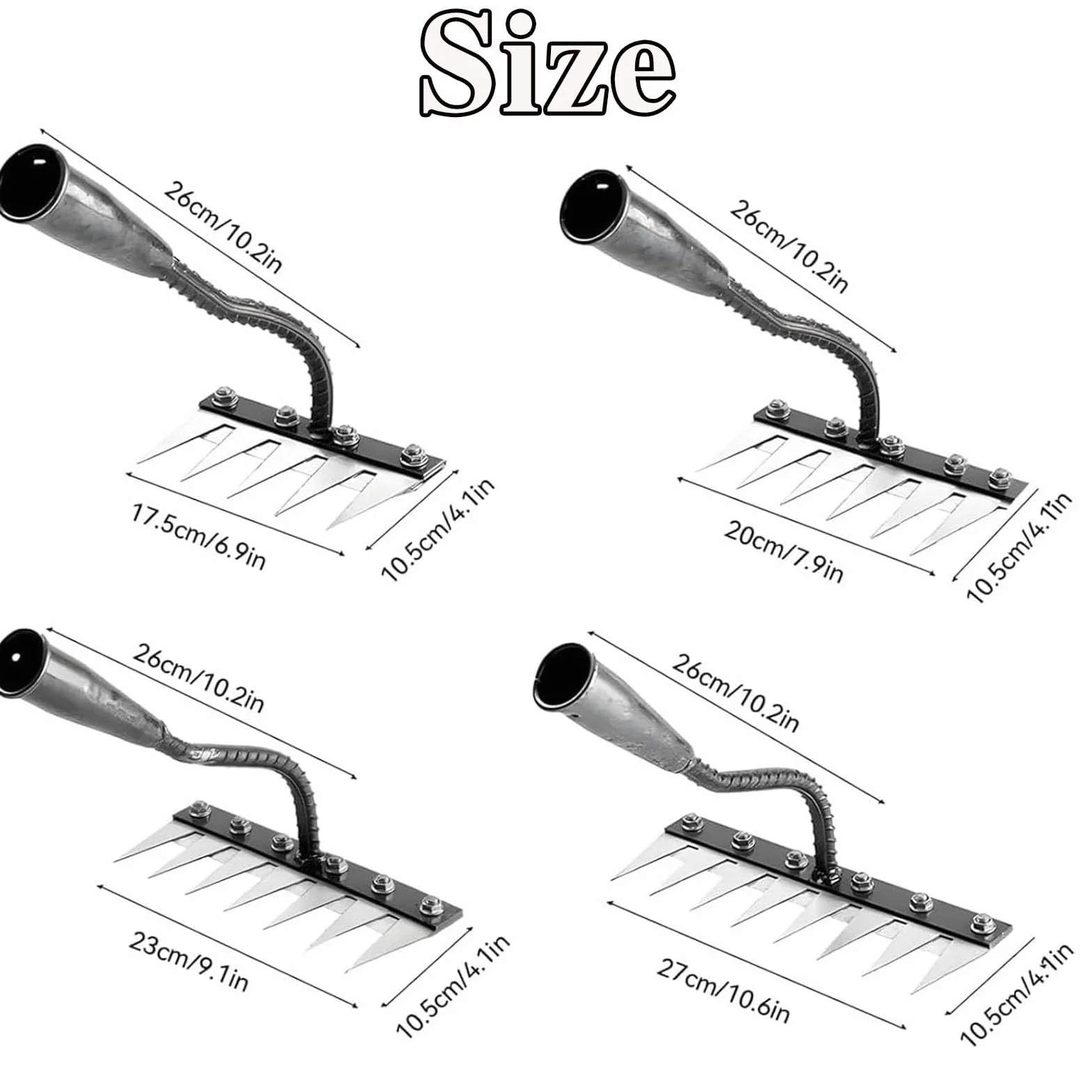 Garden Iron Rake Heavy Duty, Weeding Rake with 5, 6, 7 or 8 Teeth, Lawn Leveling Rake for Gardening and Weeding, Carbon Steel Scarifying Rake, Landscaping Rake for Efficient Garden Weeding(8 teeth)