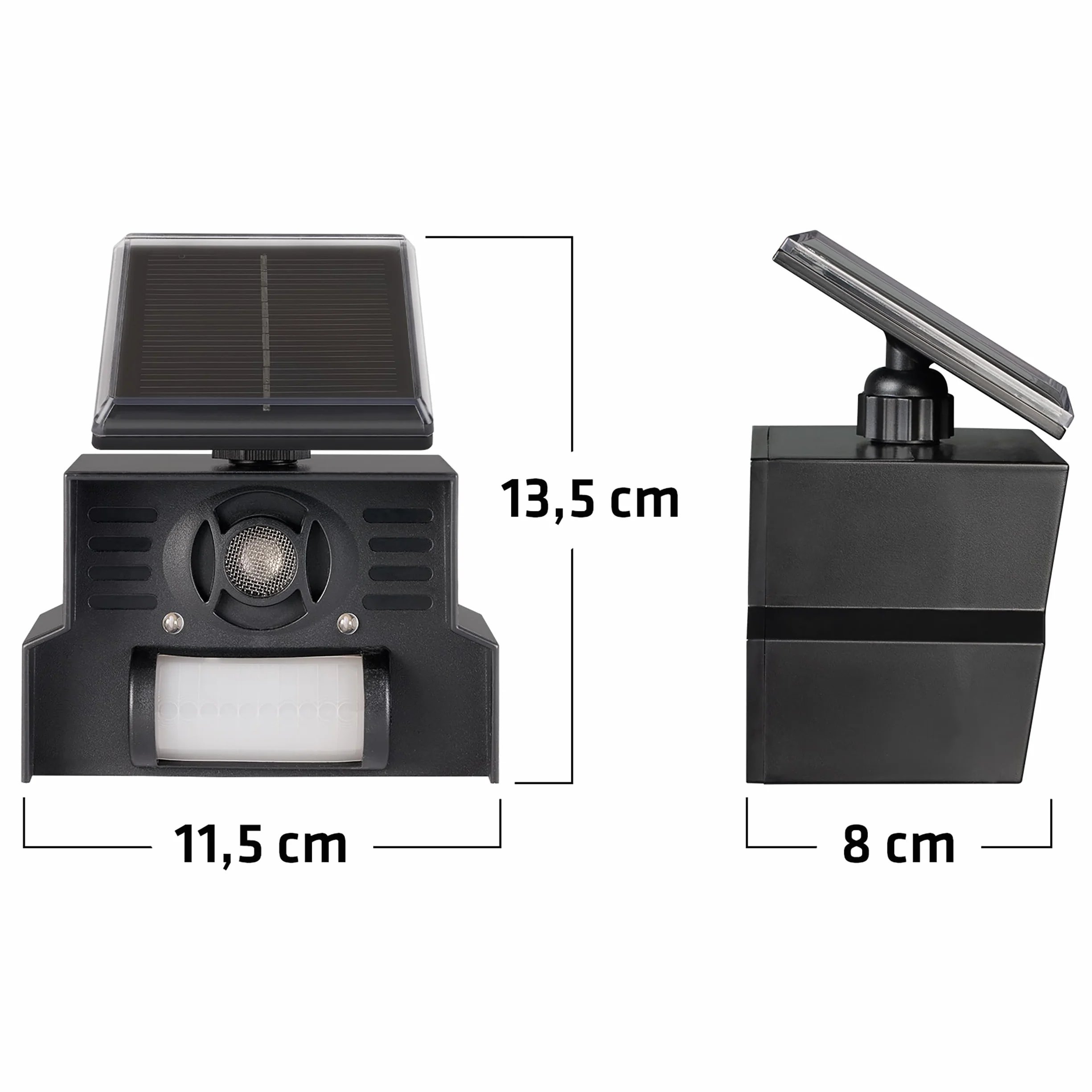 GARDIGO® Ultradźwiękowy odstraszacz ptaków, solarny, elektroniczny strach na wróble z ultradźwiękami i lampą błyskową LED, 23-50 kHz, zasięg 110° i 7 m, odstraszacz ptaków do domu, na balkon i do