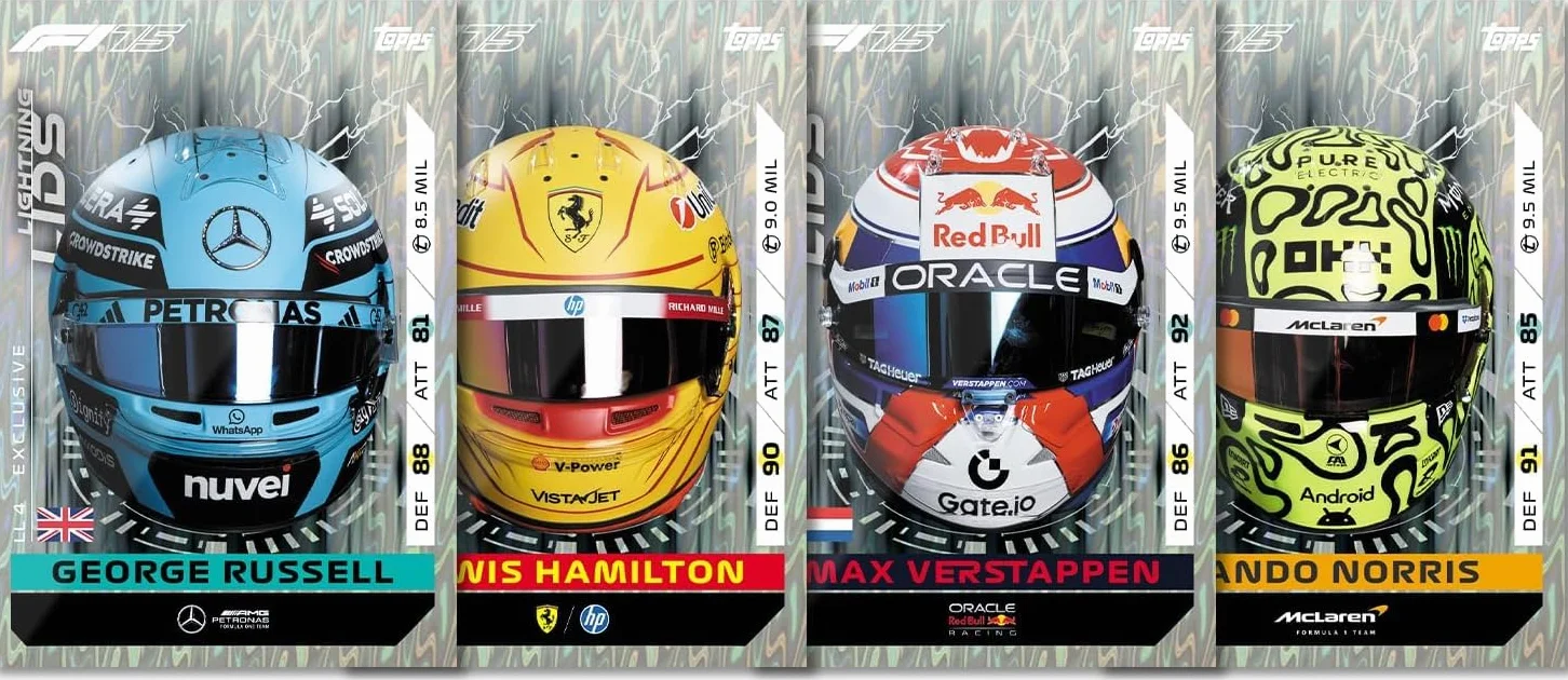 Topps Turbo Attax Formula 1 2025 Mega Tin 66 kart LE Lightning Lids