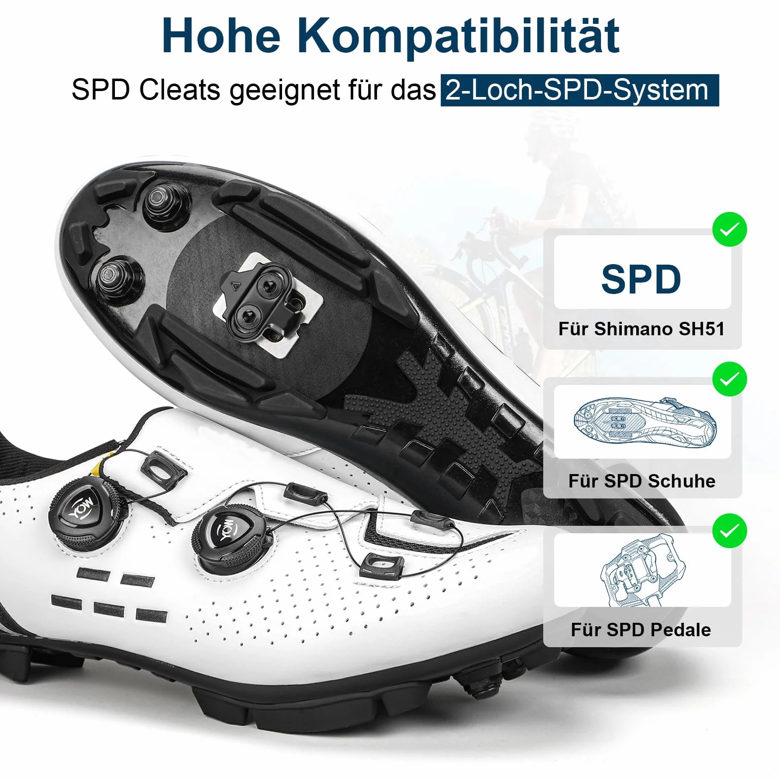 toptrek SPD Cleats kompatybilny z Shimano SPD SH51, zestaw do 2-otworowych pedałów SPD, antypoślizgowe płytki