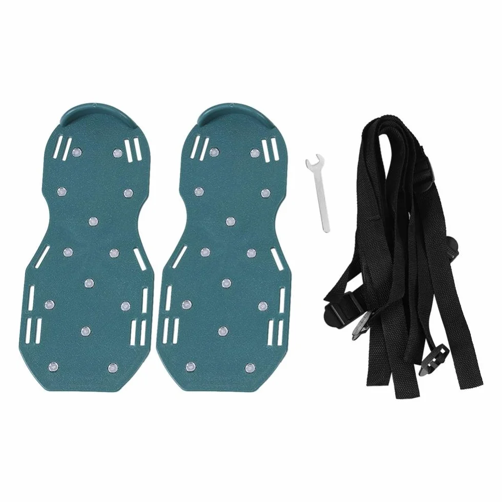 Buty Napowietrzające Trawnik z Gwoździami, Napowietrzacz Trawnika z Paskami Zaciskowymi 4 i Nierdzewnymi Końcówkami do Sandałów z Napowietrzaczem Trawnika, Jeden Rozmiar Pasuje do(4 Riemen)