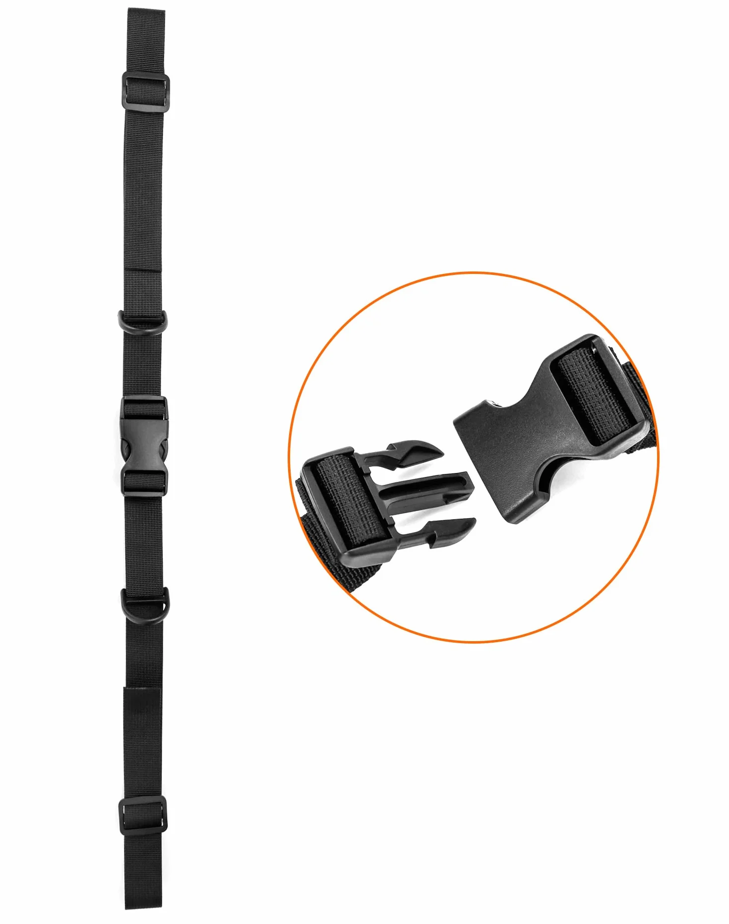 QWORK regulowany pasek na klatkę piersiową do plecaka czarny 25-70 cm