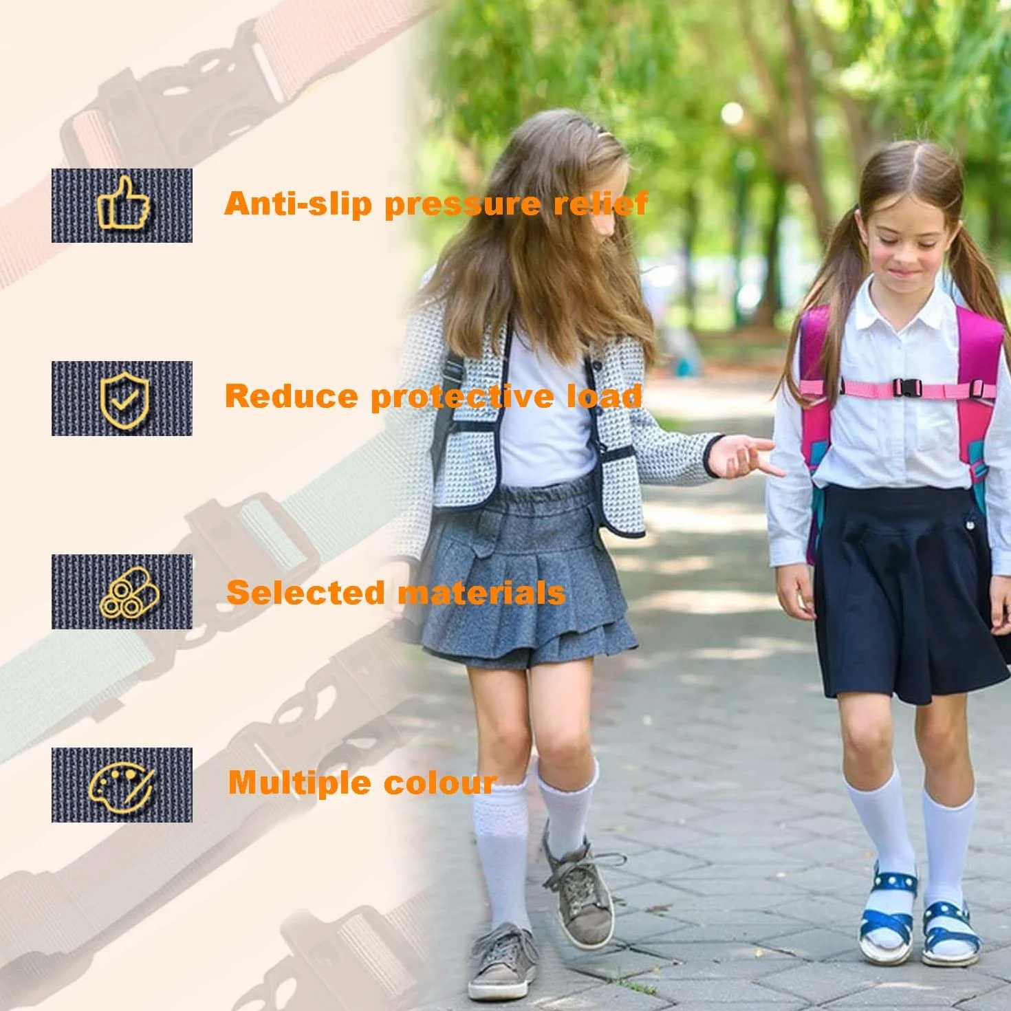 4 paski na klatkę piersiową do plecaka, regulowane paski do plecaka, antypoślizgowe paski na klatkę piersiową, przenośny plecak z klamrami zaciskowymi, odpowiednie do podróży i na zewnątrz (4