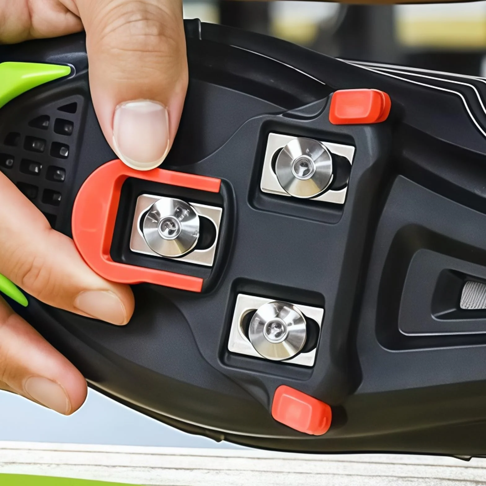 SPD Cleats do butów rowerowych kompatybilne z Shimano SPD SL, zestaw antypoślizgowy czerwony