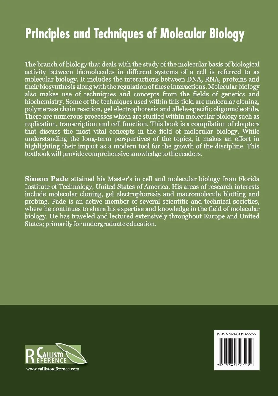Principles and Techniques of Molecular Biology
