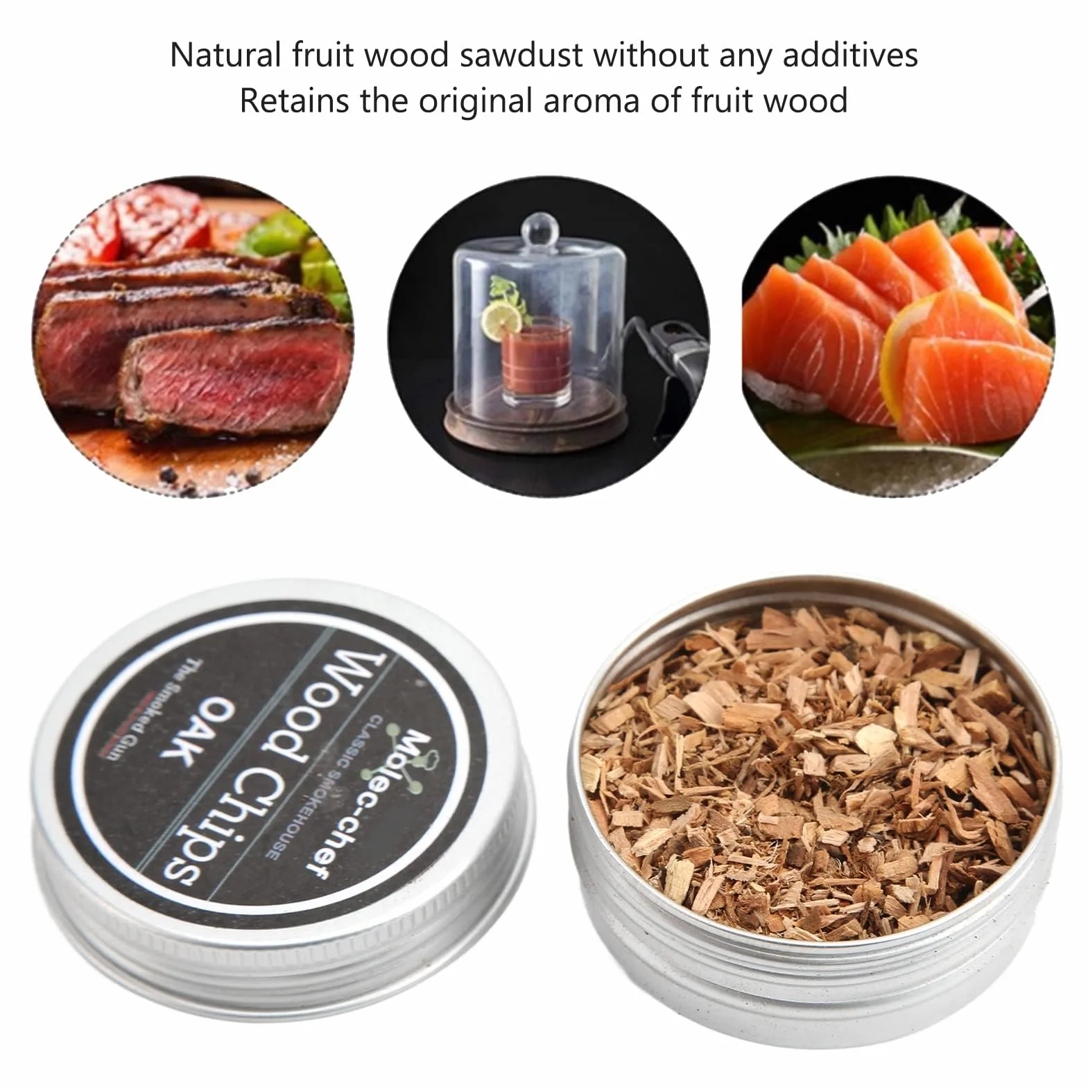 Cocoarm Naturalne chipsy wędzarnicze, zestaw 8 sztuk, 8 różnych smaków, do wędzenia napojów do koktajli, wina, whisky