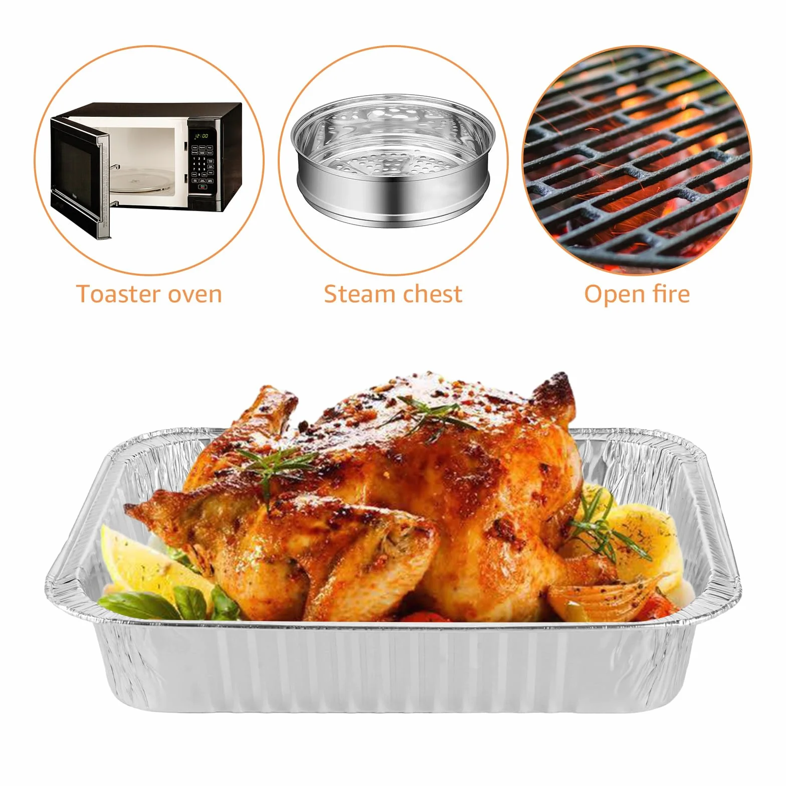 SHUESS 30 sztuk aluminiowych misek do grilla, duże 5000 ml, 37 x 26 x 7 cm, aluminiowe, jednorazowe miseczki z folii aluminiowej, na Boże Narodzenie, sylwestra, imprezę, bufet