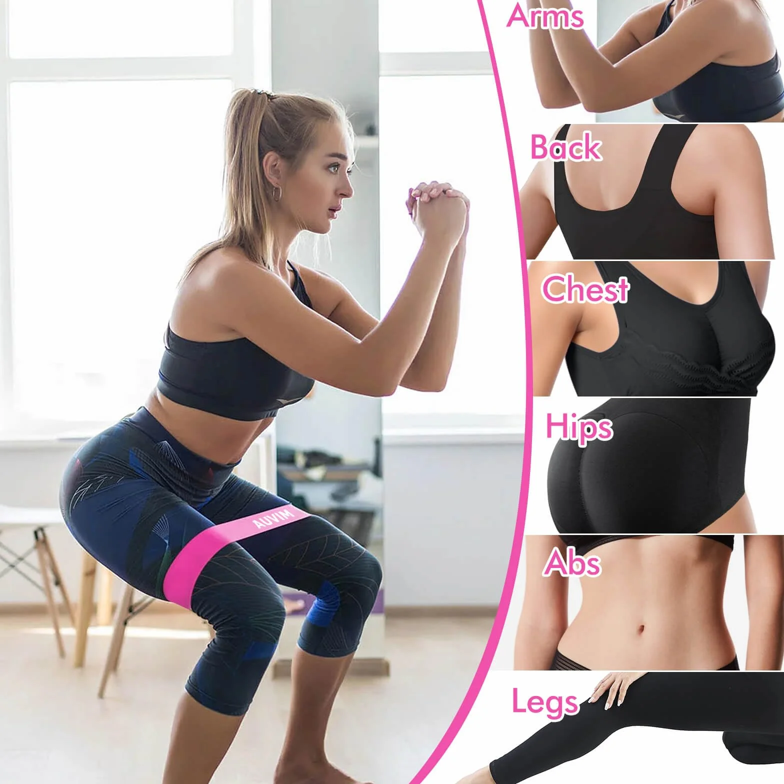 Taśmy fitness [zestaw 5 sztuk] antypoślizgowe taśmy oporowe do ćwiczeń pętlowych dla kobiet i mężczyzn, 5-stopniowe paski do fitnessu w domu, rozciągania, treningu siłowego, fizjoterapii, jogi