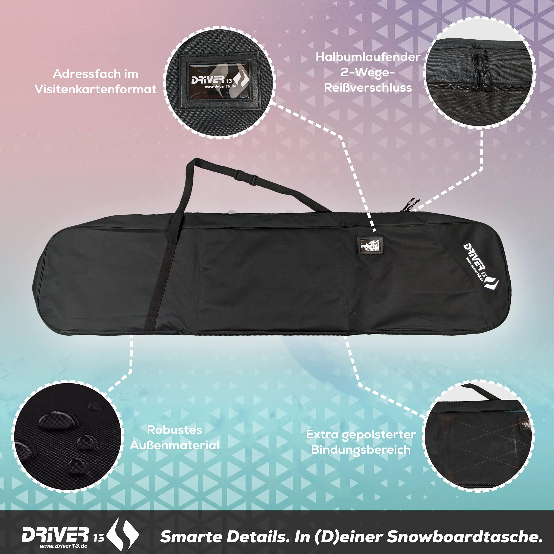 Driver13 ® Torba snowboardowa czarna Boardbag snowboardbag Black