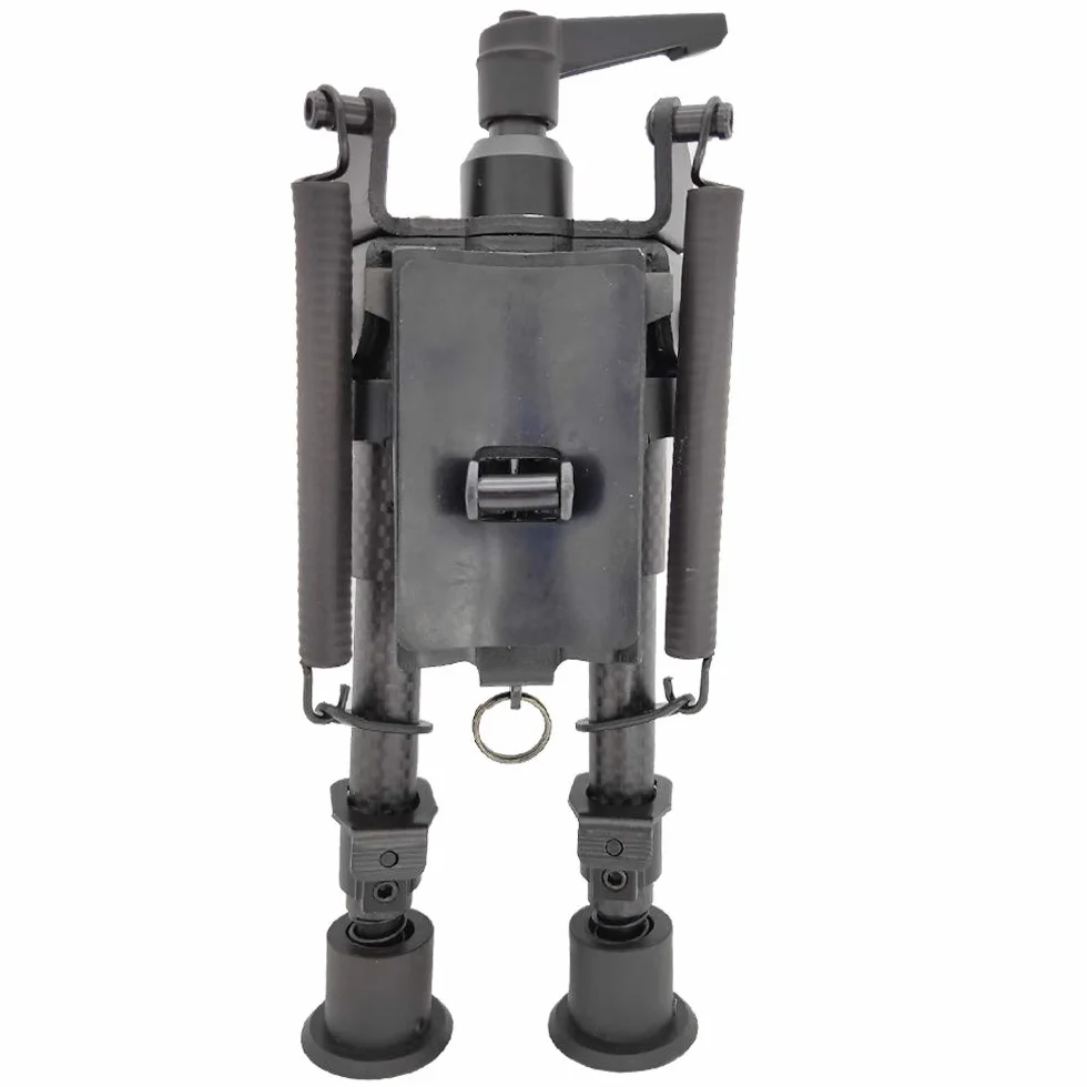 15-23 cm regulacji wysokości Bipod Carbon do broń Taktyczne dwójnóg składane nacięte nogi obrotowe z dźwignią blokującą