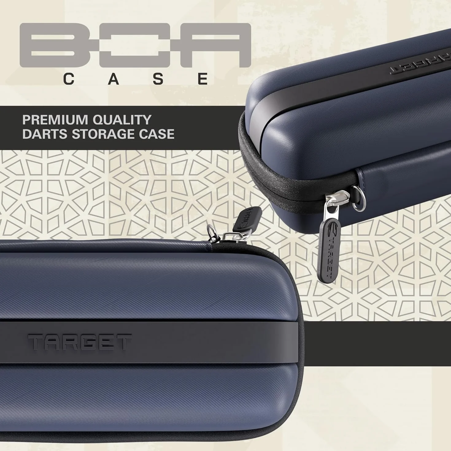 Target Darts BOA Dart Storage Case Czarny/granatowy/szary Torba na rzutki 6 kompletnie zmontowanych strzałek