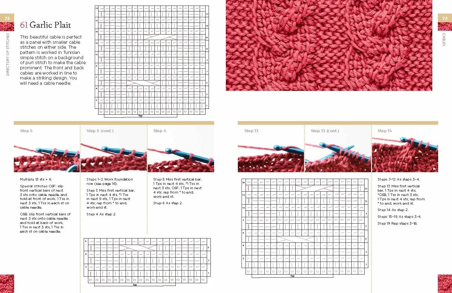 Tunisian Crochet Stitch Dictionary: 150 Essential Stitches with Actual-Size Swatches, Charts, and Step-by-Step Photos