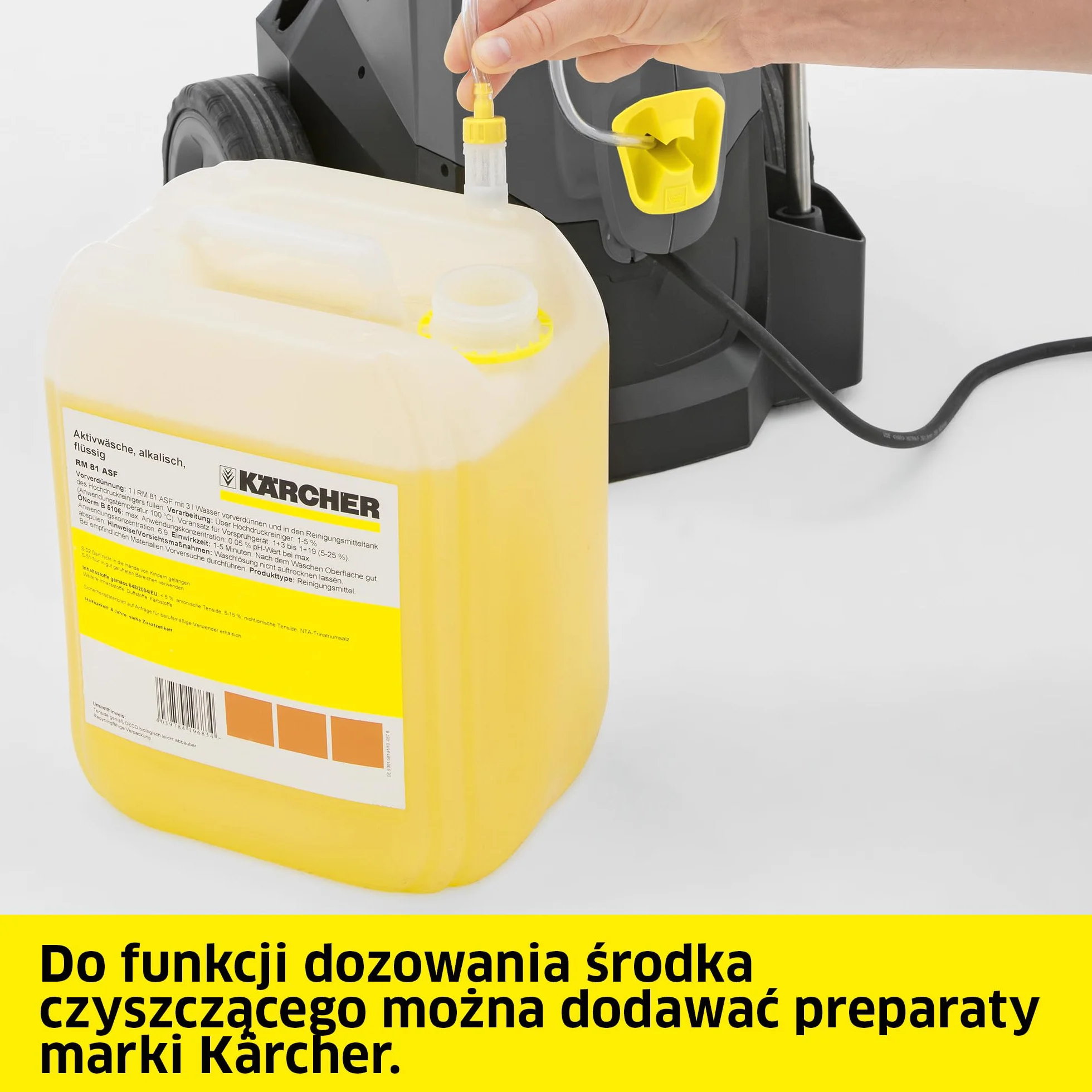 Kärcher urządzenie wysokociśnieniowe HD 5/15 C Plus + FR Classic, ciśnienie robocze: 150 bar, wydajność: 500 l/h, waga: 27,8 kg, wąż: 10 m, pistolet, dysza rotacyjna, myjka powierzchniowa. Zimna woda