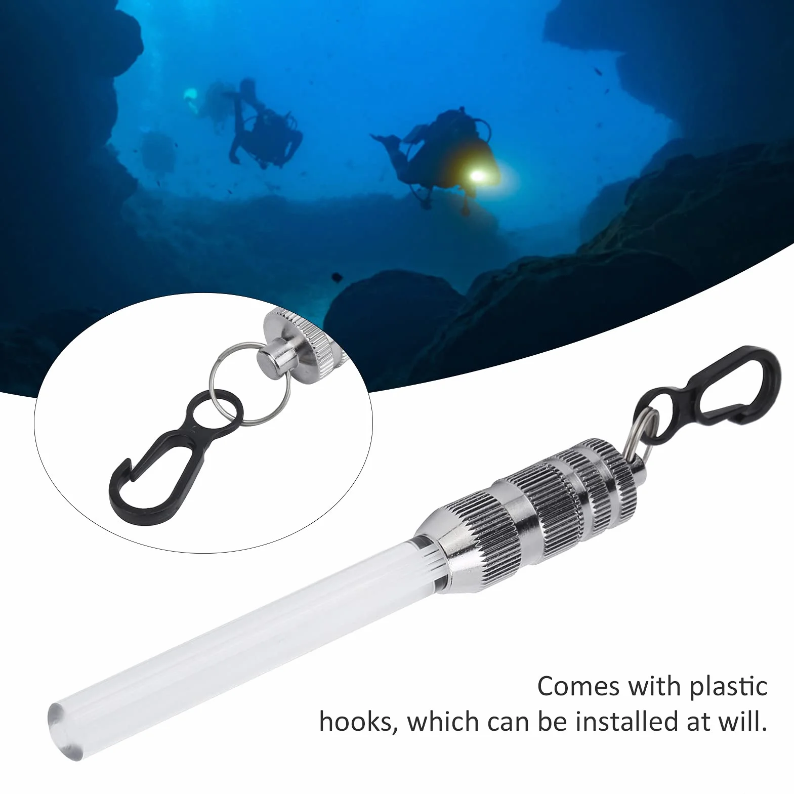 Lampka Ostrzegawcza do Nurkowania Mini Compact Diving Latarka Lampa Diver Białe stałe światło