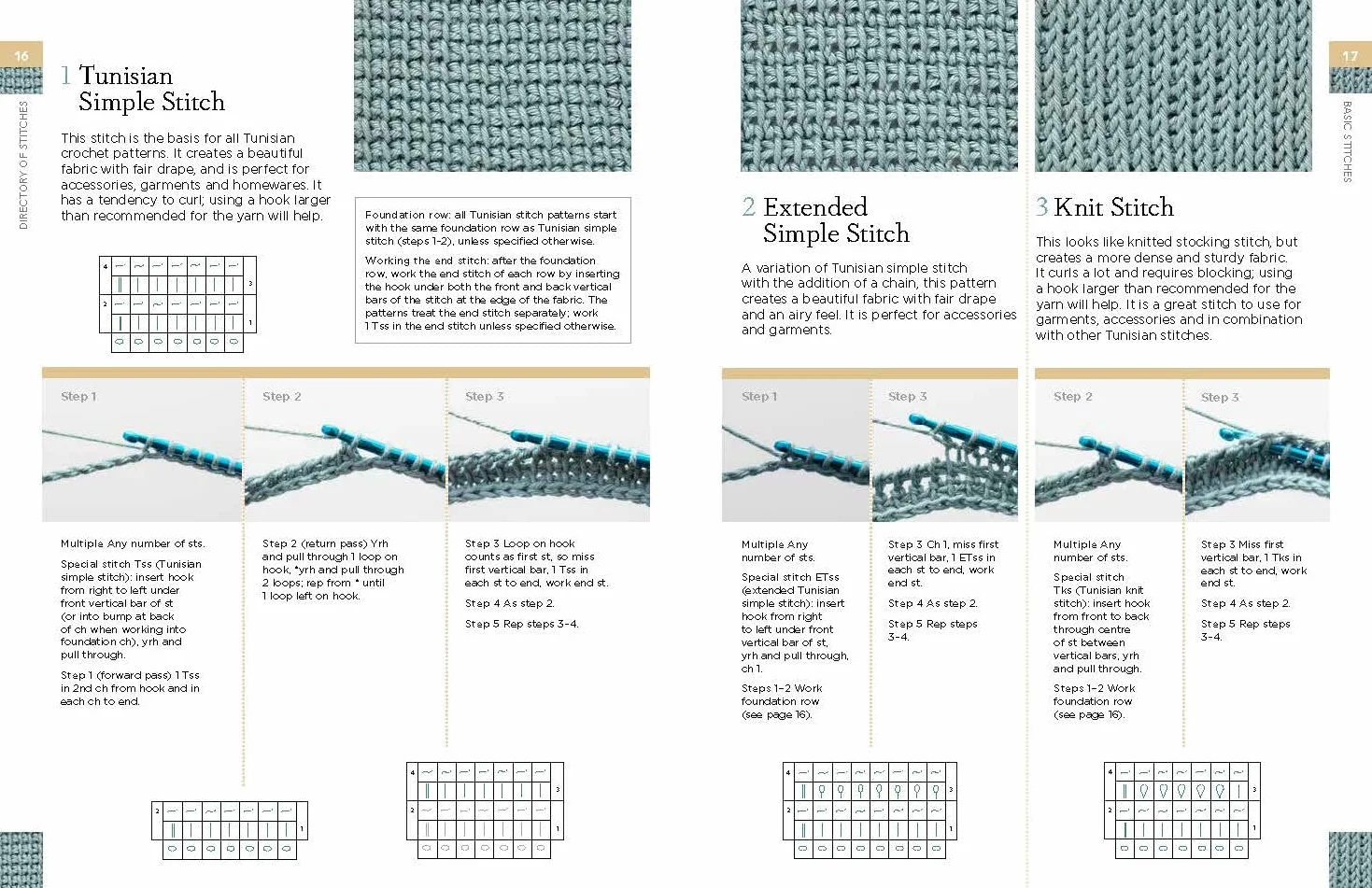 Tunisian Crochet Stitch Dictionary: 150 Essential Stitches with Actual-Size Swatches, Charts, and Step-by-Step Photos