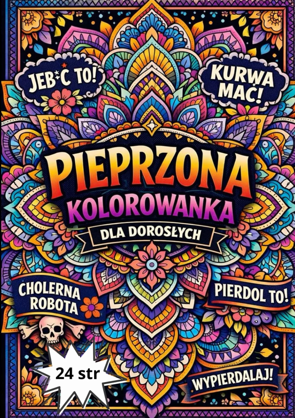 Nowość Kolorowanka dla dorosłych z przekleństwami: 24 strony kolorowanek na odstresowanie idealne na prezent